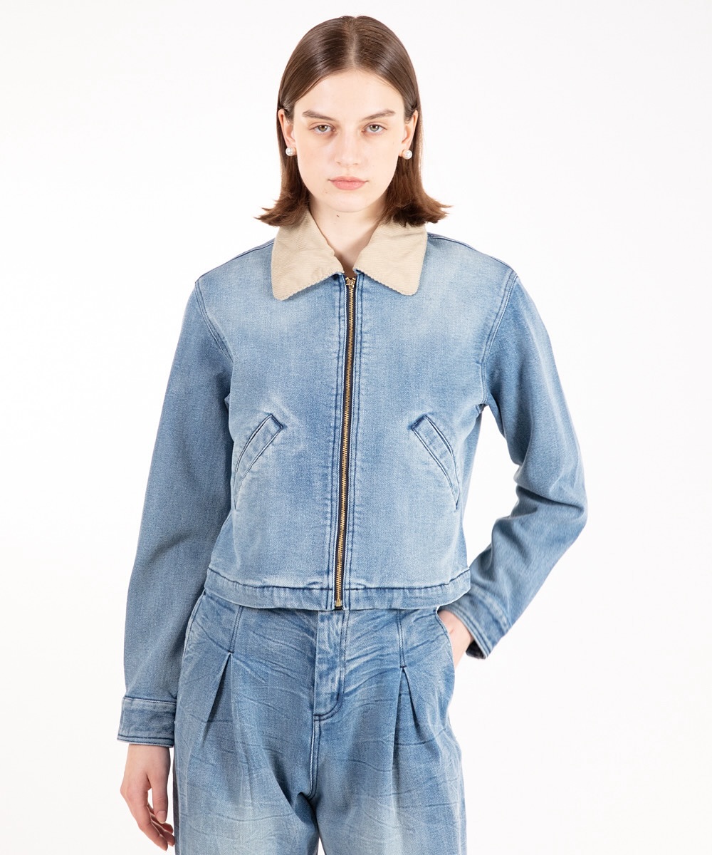 OBLEKT 25SS NEW RELEASE Comfortable-denim zip blouson color:blue 