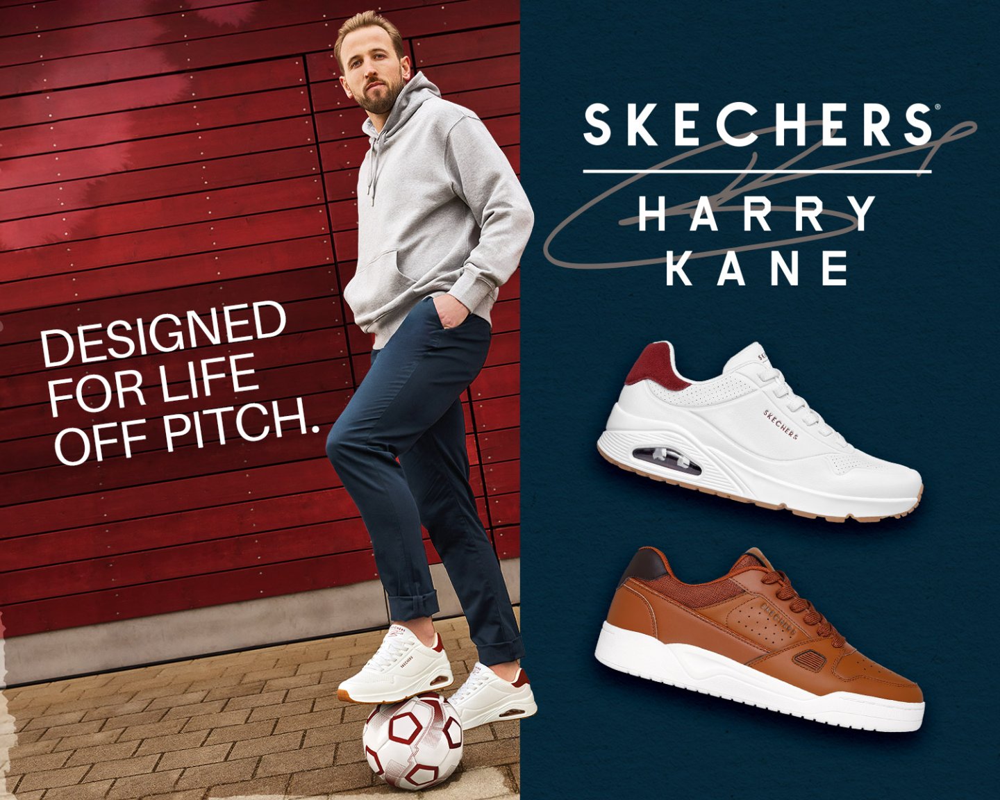 Skechers x Harry Kane collection for life off pitch