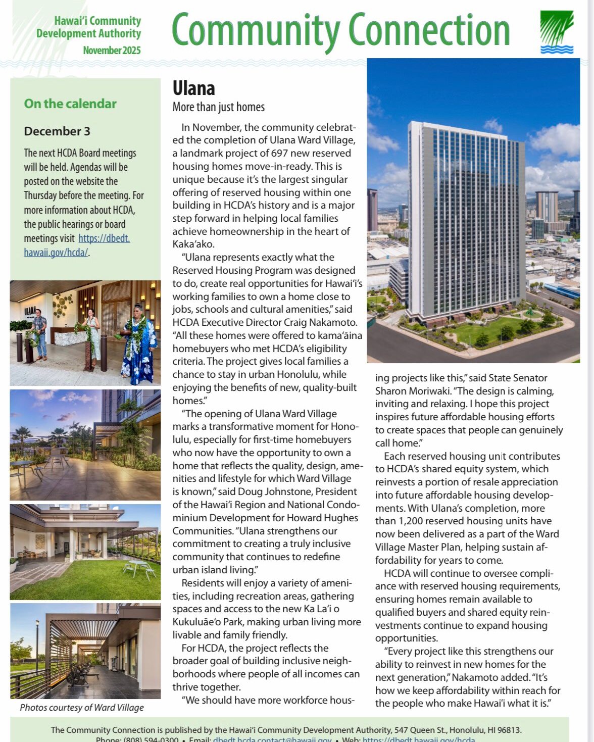 The November 2025... - Hawaii Community Development Authority | Facebook