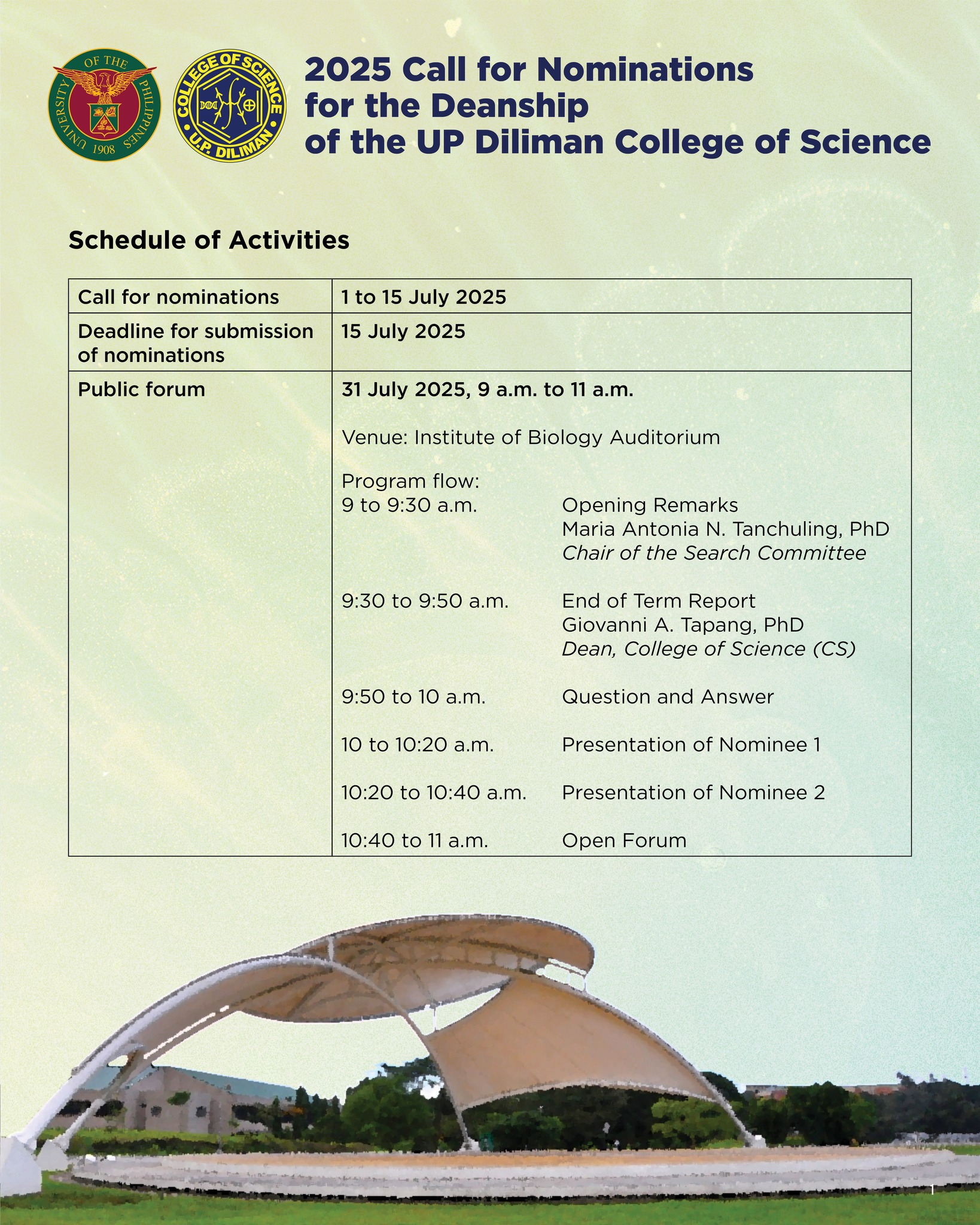 UP Diliman - The Search Committee for the Deanship of the... | Facebook