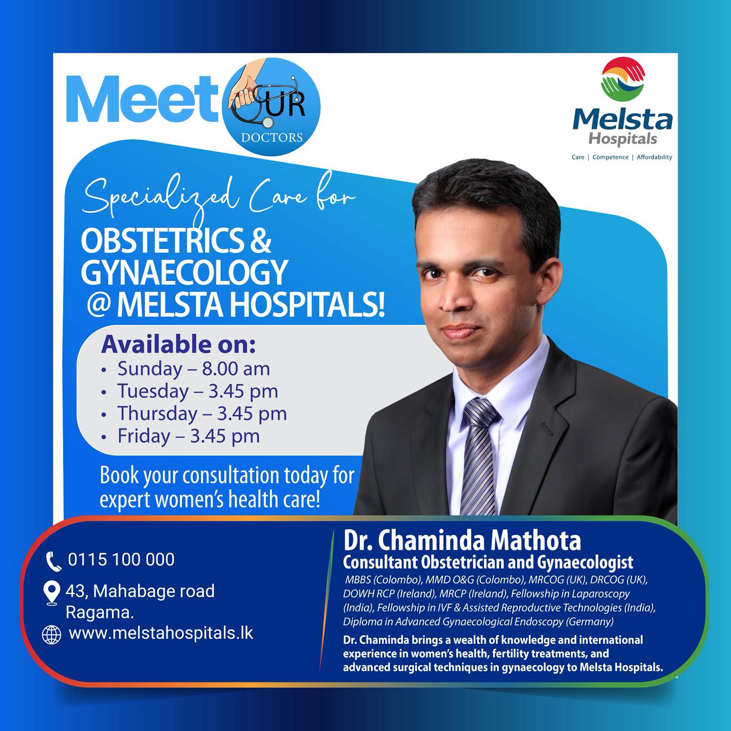 Melsta - Meet Dr. Chaminda Mathota – Your expert in women’s health ...