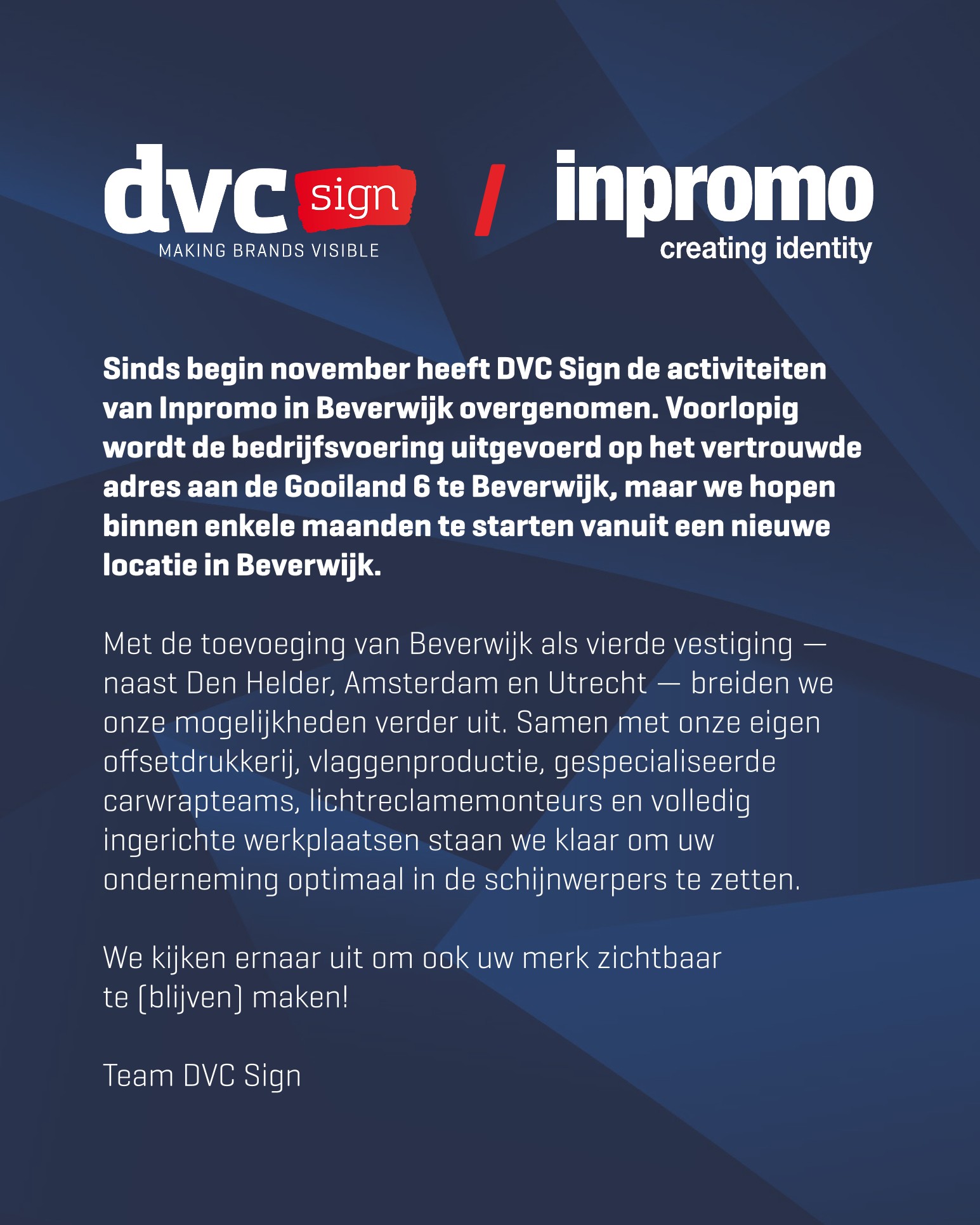 DVC Sign | Amsterdam Centrum