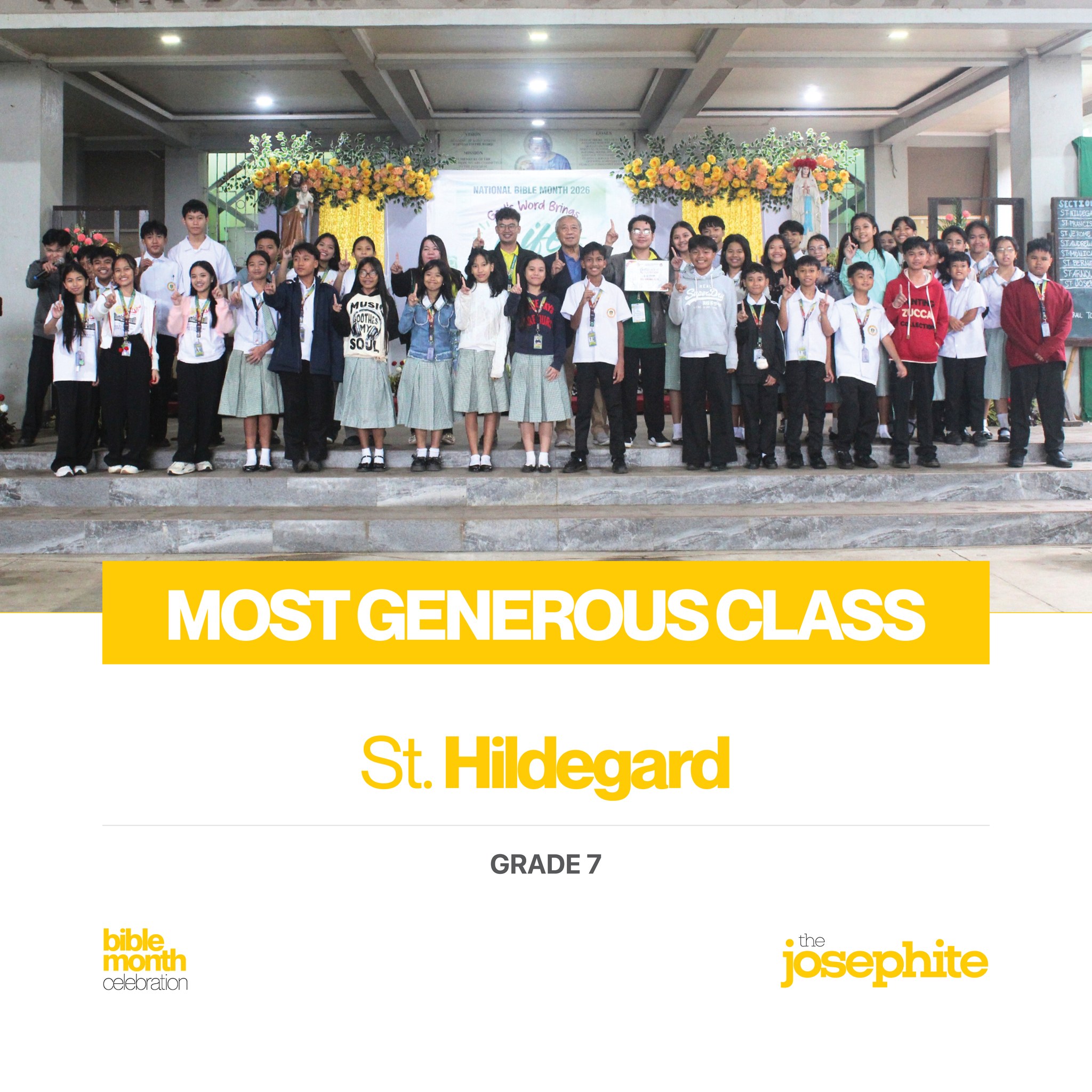The Josephite - 𝗕𝗜𝗕𝗟𝗘 𝗠𝗢𝗡𝗧𝗛 𝗖𝗘𝗟𝗘𝗕𝗥𝗔𝗧𝗜𝗢𝗡 I Most Generous... | Facebook