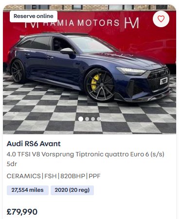 Fast Estates, budget £80k, 1 from each of the big 4 Germans. Pick