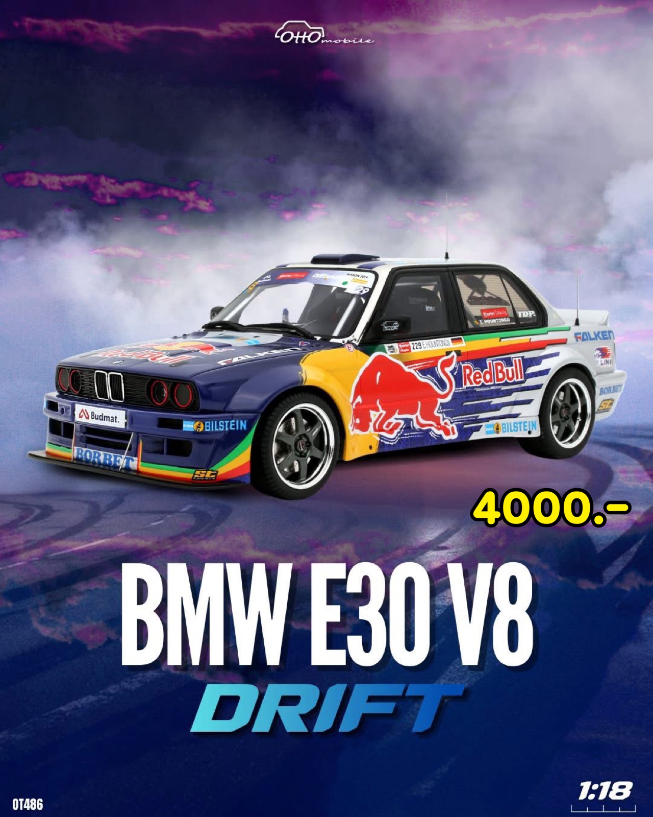 Otto 1:18 พฤษภา 2026 0T486 BMW E30 V8 DRIFT OT1210 NISSAN SKYLINE