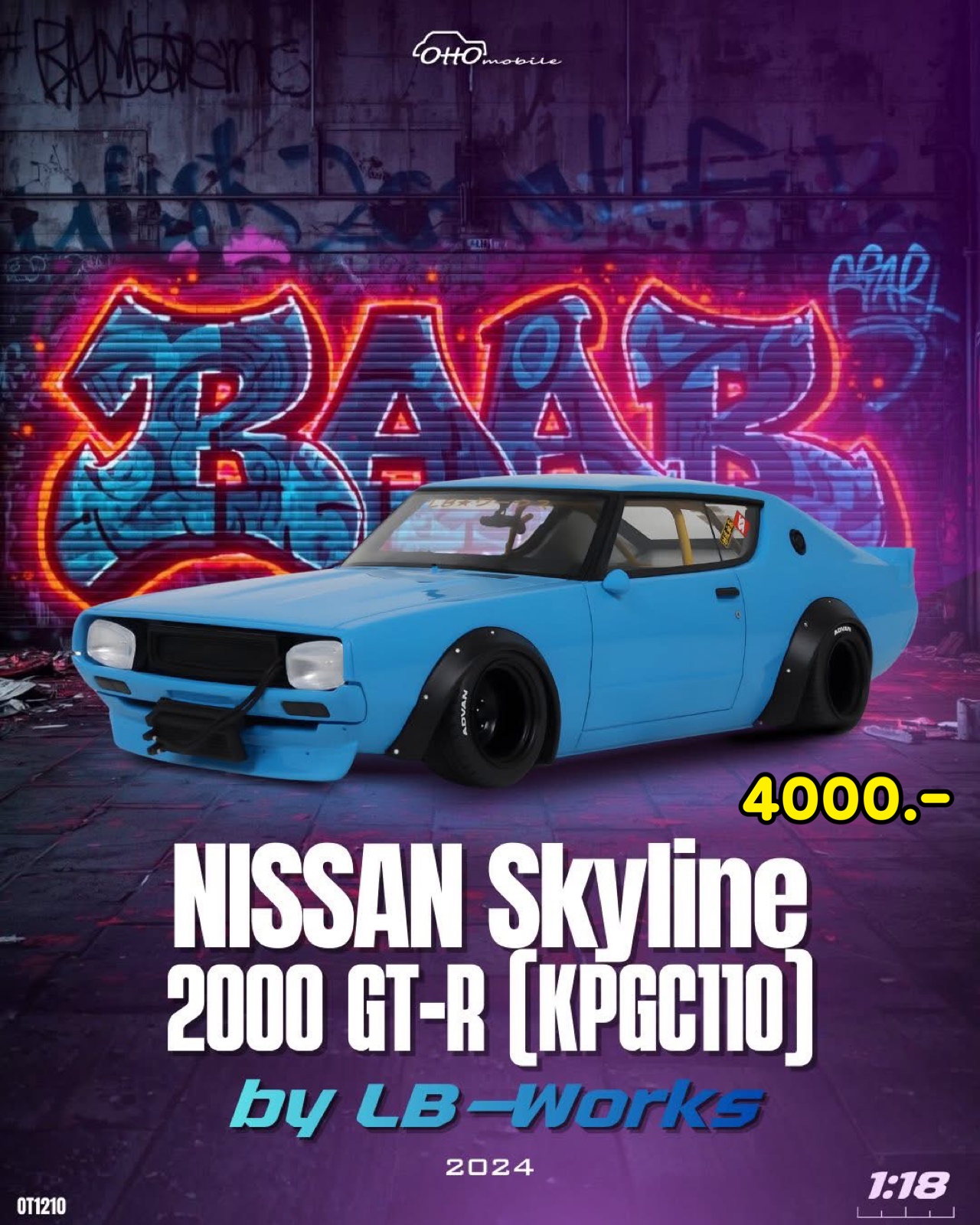 Otto 1:18 พฤษภา 2026 0T486 BMW E30 V8 DRIFT OT1210 NISSAN SKYLINE
