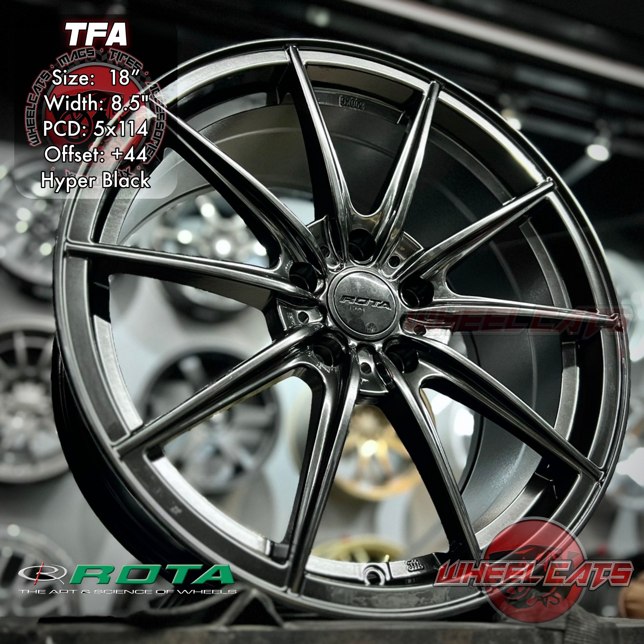 WheelCats - ROTA TFA 18x8.5 5x114 in Hyper Black 🖤🖤🖤 Also available in ...