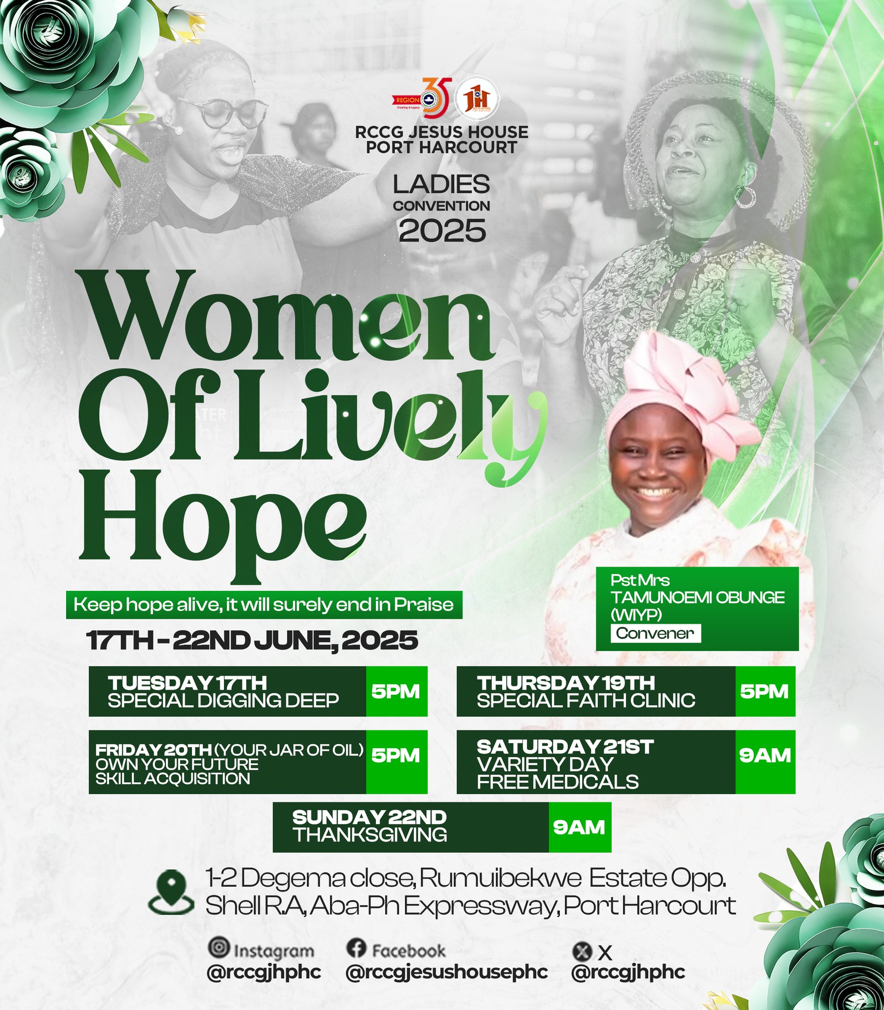 RCCG - 🌸 𝐋𝐀𝐃𝐈𝐄𝐒 𝐂𝐎𝐍𝐕𝐄𝐍𝐓𝐈𝐎𝐍 𝟐𝟎𝟐𝟓 𝐁𝐄𝐆𝐈𝐍𝐒 𝐓𝐎𝐃𝐀𝐘! 🌸 Theme: Women of Lively ...