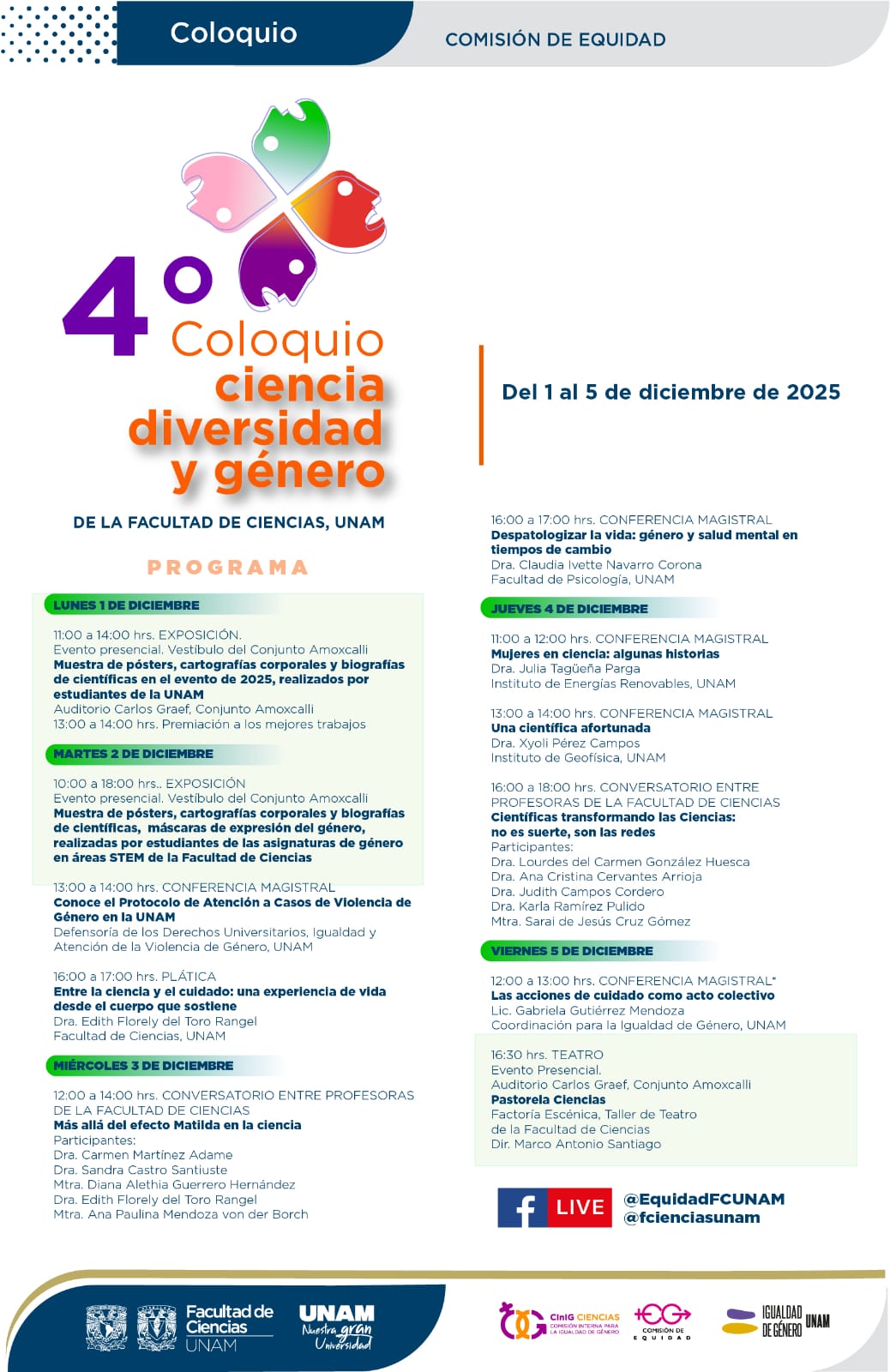 Facultad - 🌈 La Facultad de Ciencias te invita al 4° Coloquio Ciencia ...