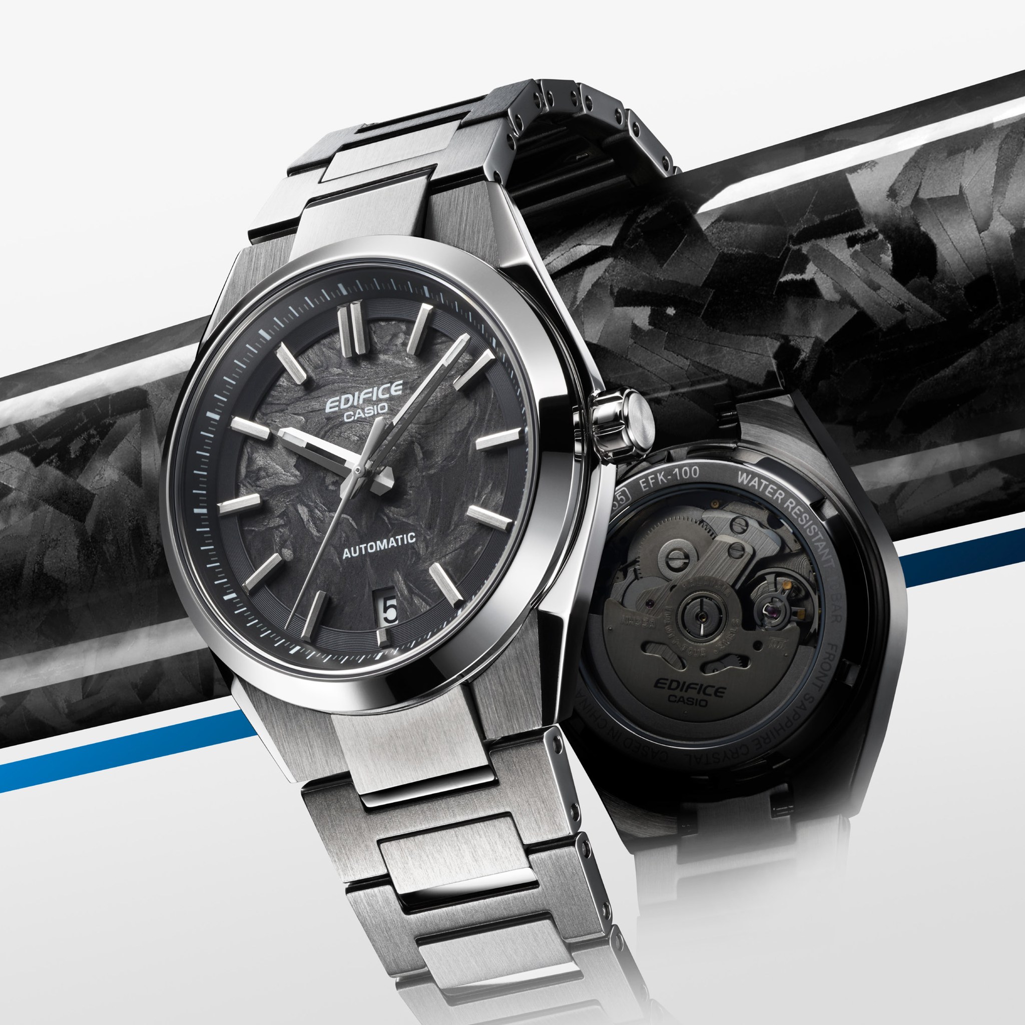 時計 EDIFICE EQS-800BCD-2AVUDF The edifice EQS-800CDB-1B has unique blue accents, but the