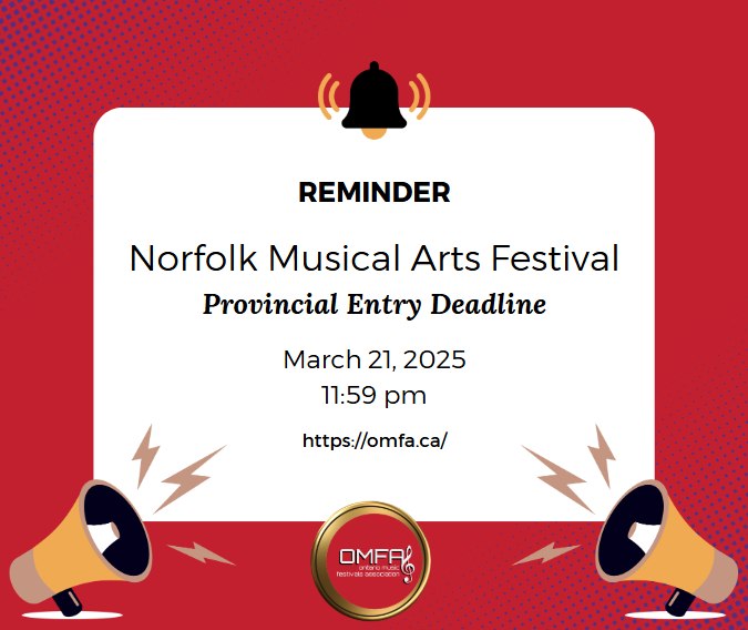 📅 Provincial Entry... - Ontario Music Festivals Association | Facebook