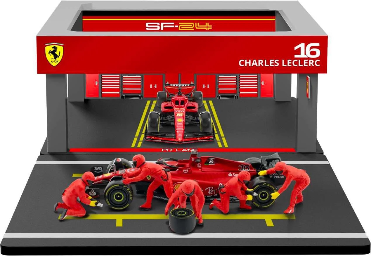 Bburago Pit Stop / Garage diorama sets. This is great because just 