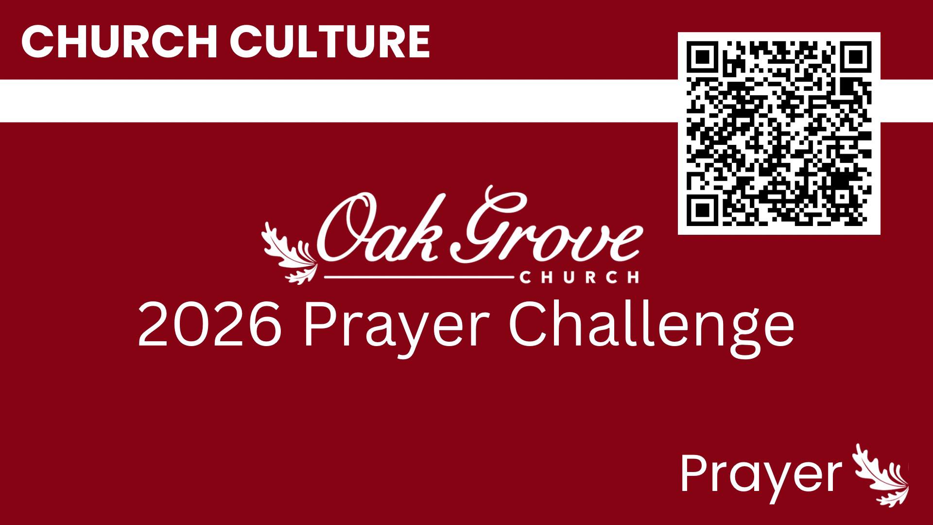 Oak - We are participating in a prayer challenge as a church for 30 ...