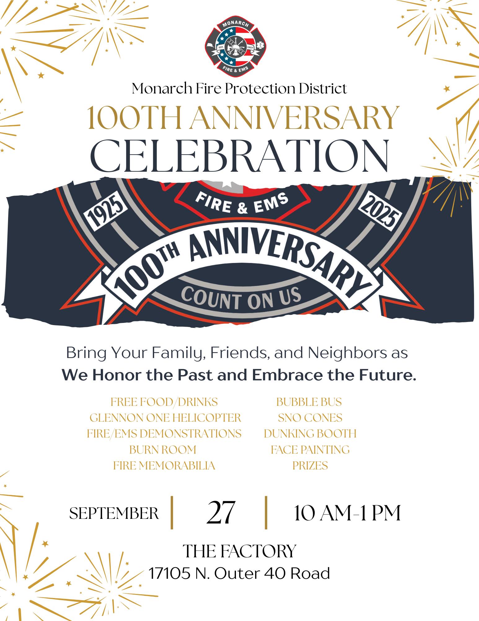 Monarch - Tentative Schedule for our 100th Anniversary Celebration: 10: ...