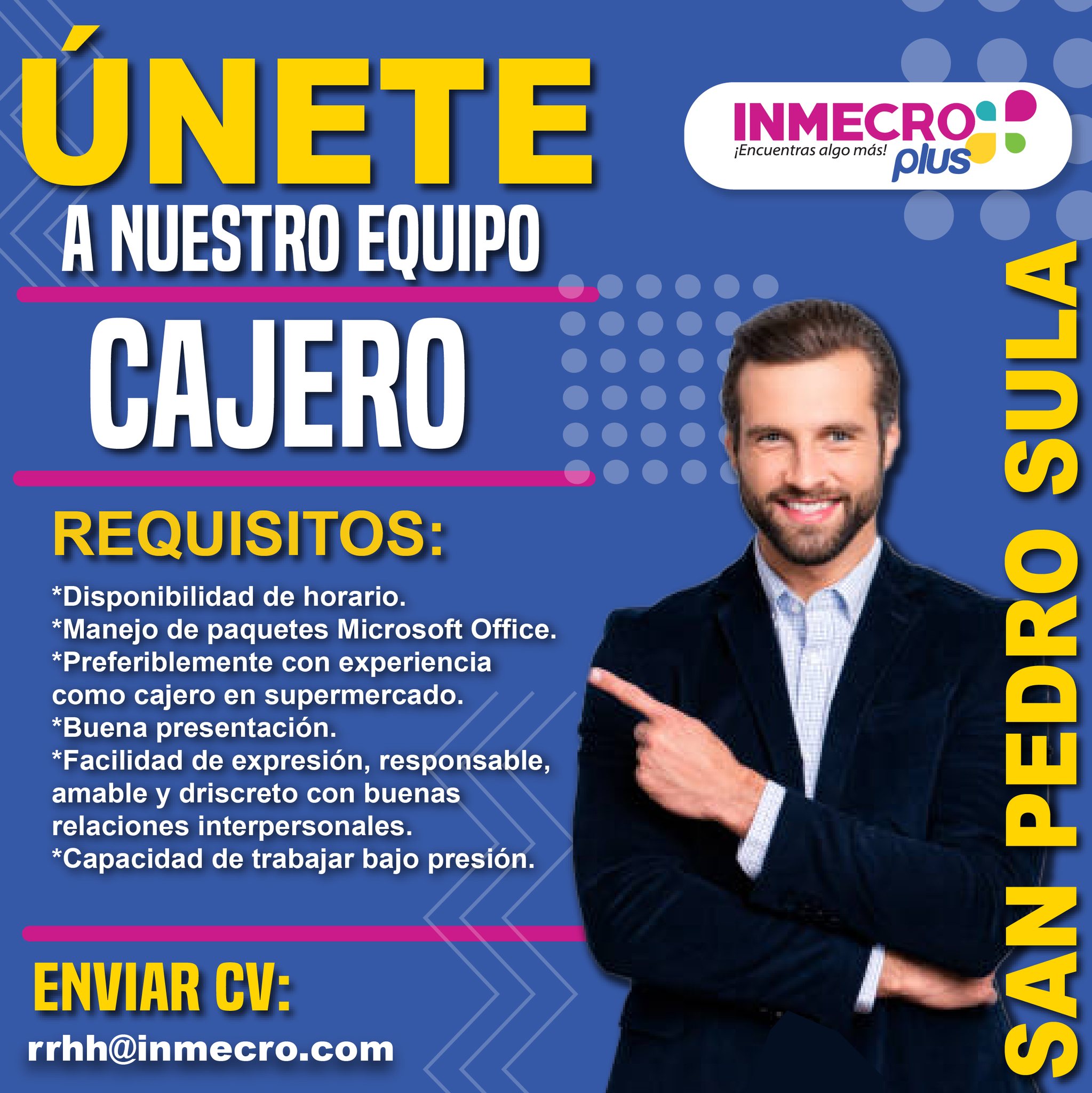 Inmecro - 📢 ¡Estamos contratando! Inmecro Plus San Pedro Sula busca ...