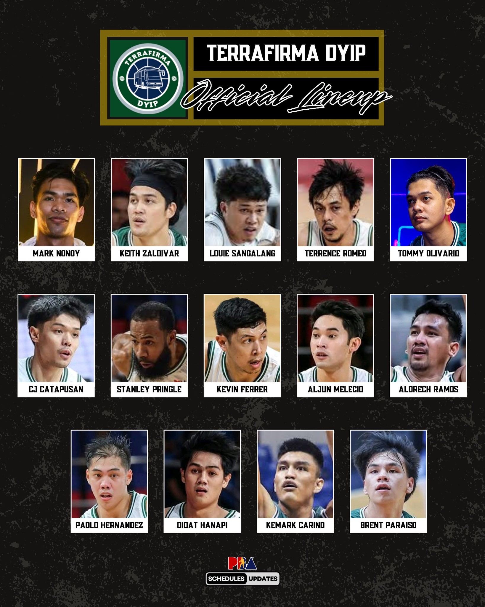 PBA - TERRAFIRMA DYIP PBA S49 Philippine Cup OFFICIAL LINEUP Head Coach ...