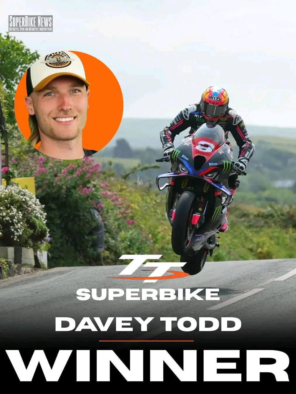 Davey Todd wins the Superbike TT Race - an incredibly close race