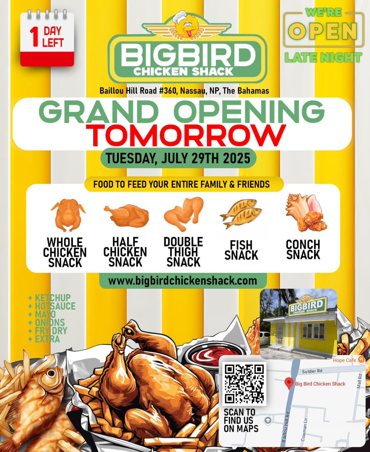 Bahamas - ONLY 1 DAY Away! Big Bird Chicken Shack - Grand Opening ...