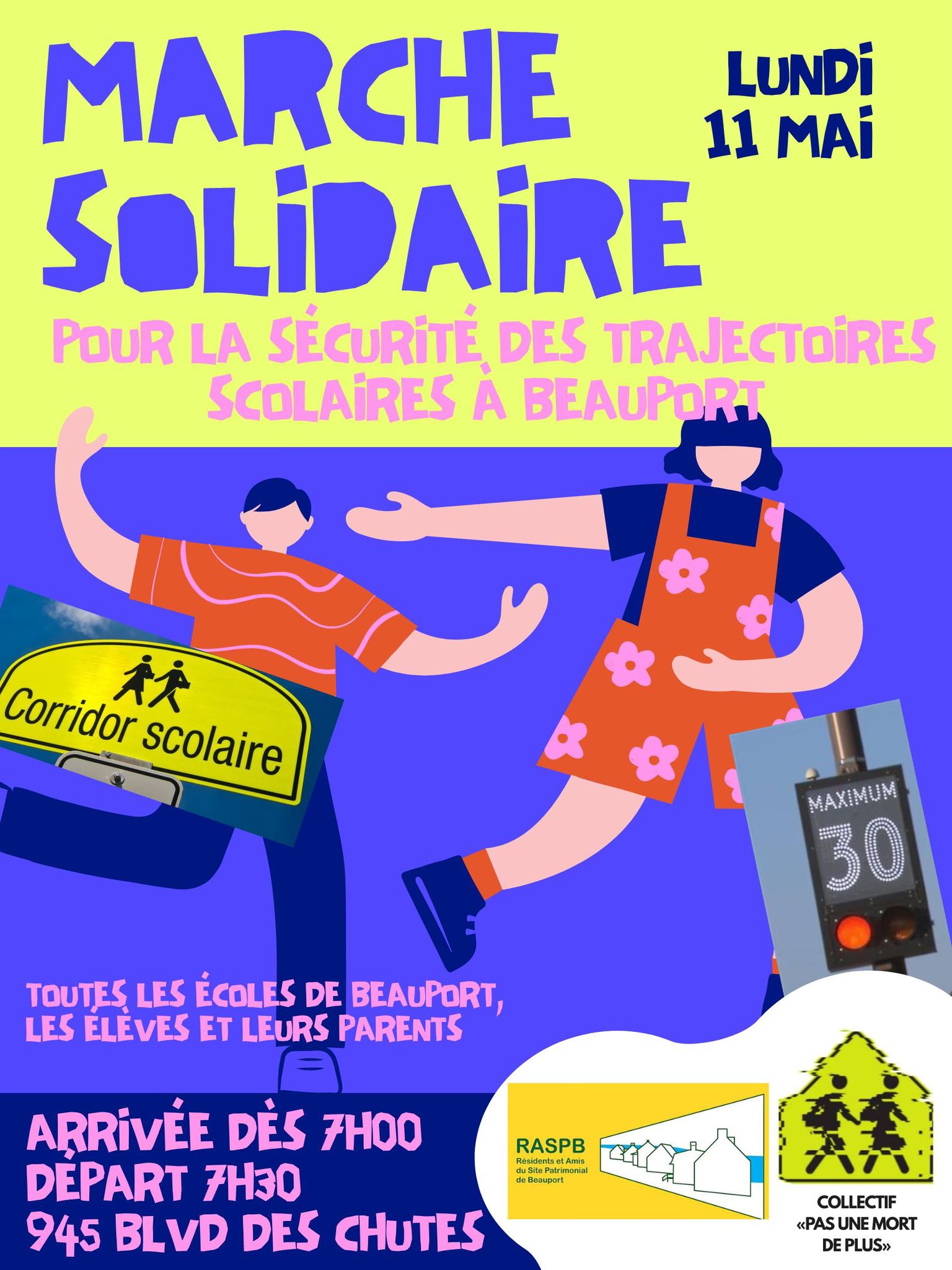 Marche de Solidarité pour la sécurité des Trajectoires Scolaires à Beauport