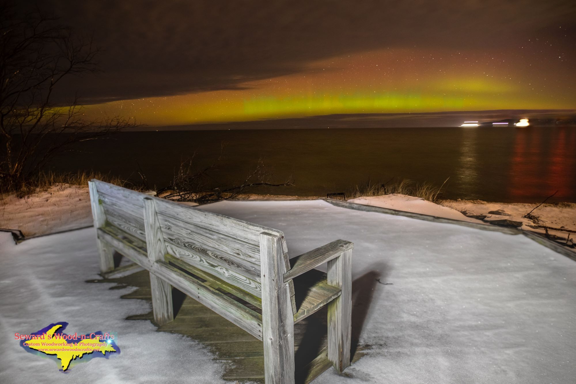 Looking up at the lake side / far side of the ice coated south