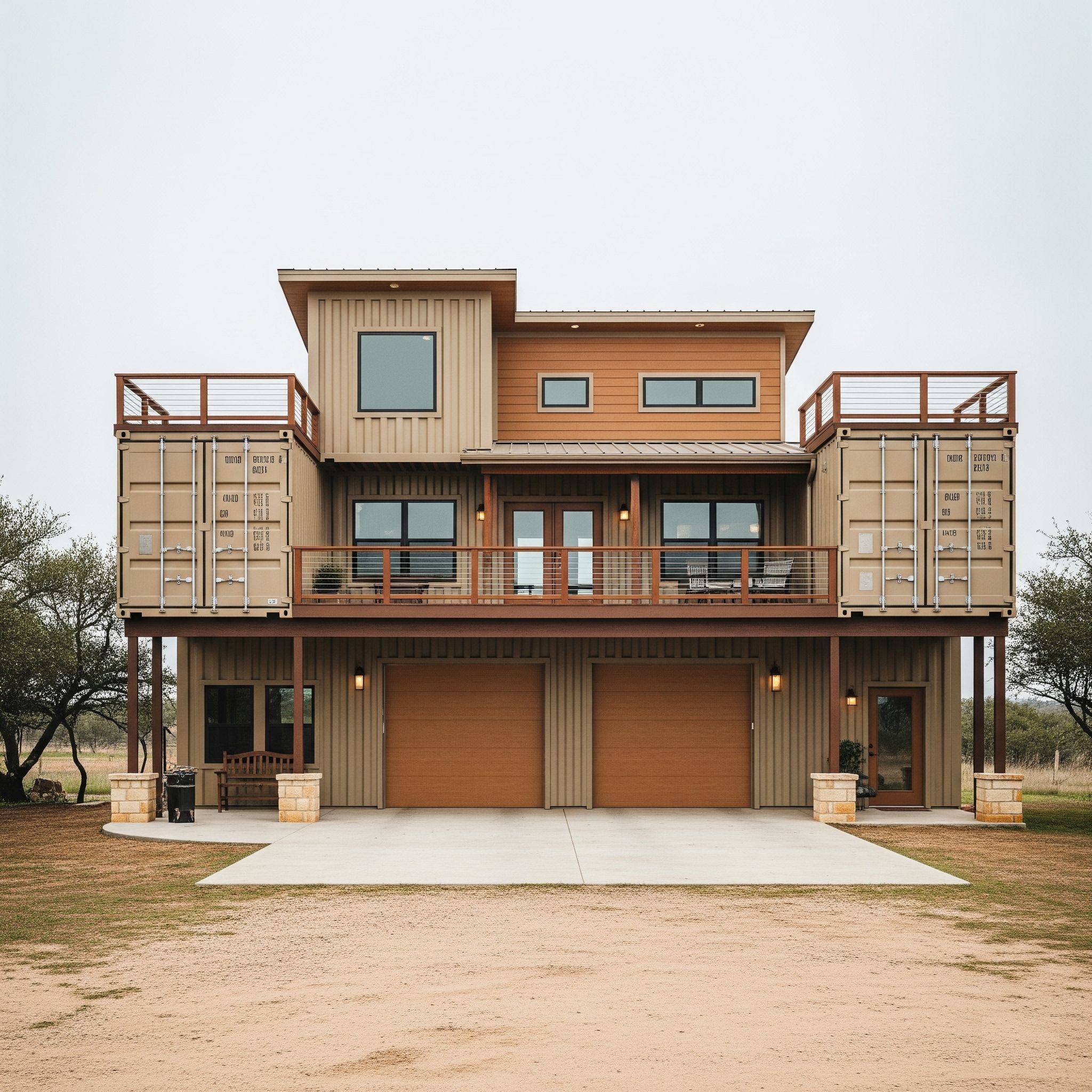 Living - A Study in Hybrid Design: Containers Where They Fit, Framing ...