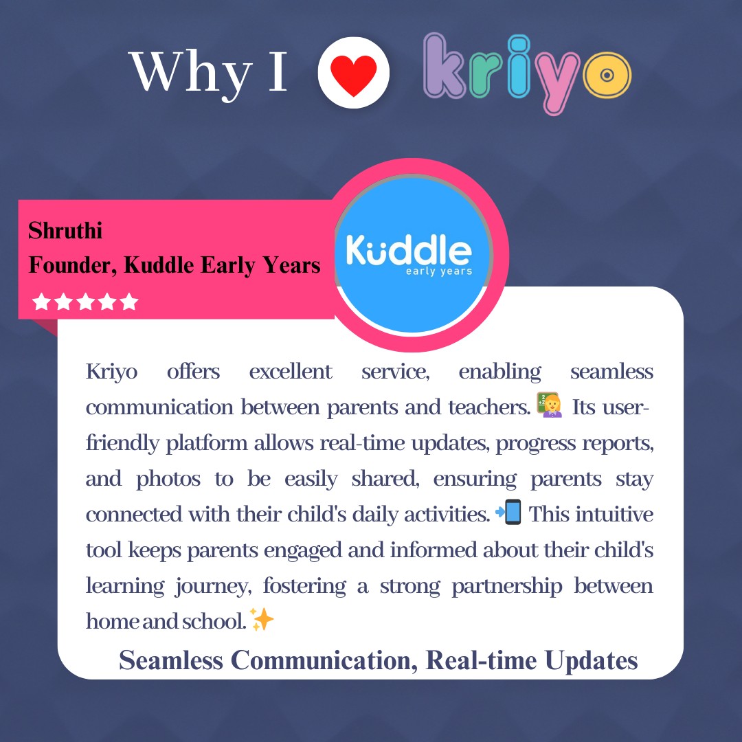 🌟... - Kriyo #1 App for School & Childcare Management | Facebook