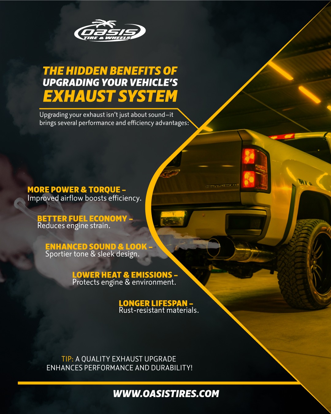 Oasis - 💨 THE HIDDEN BENEFITS OF UPGRADING YOUR VEHICLE’S EXHAUST ...