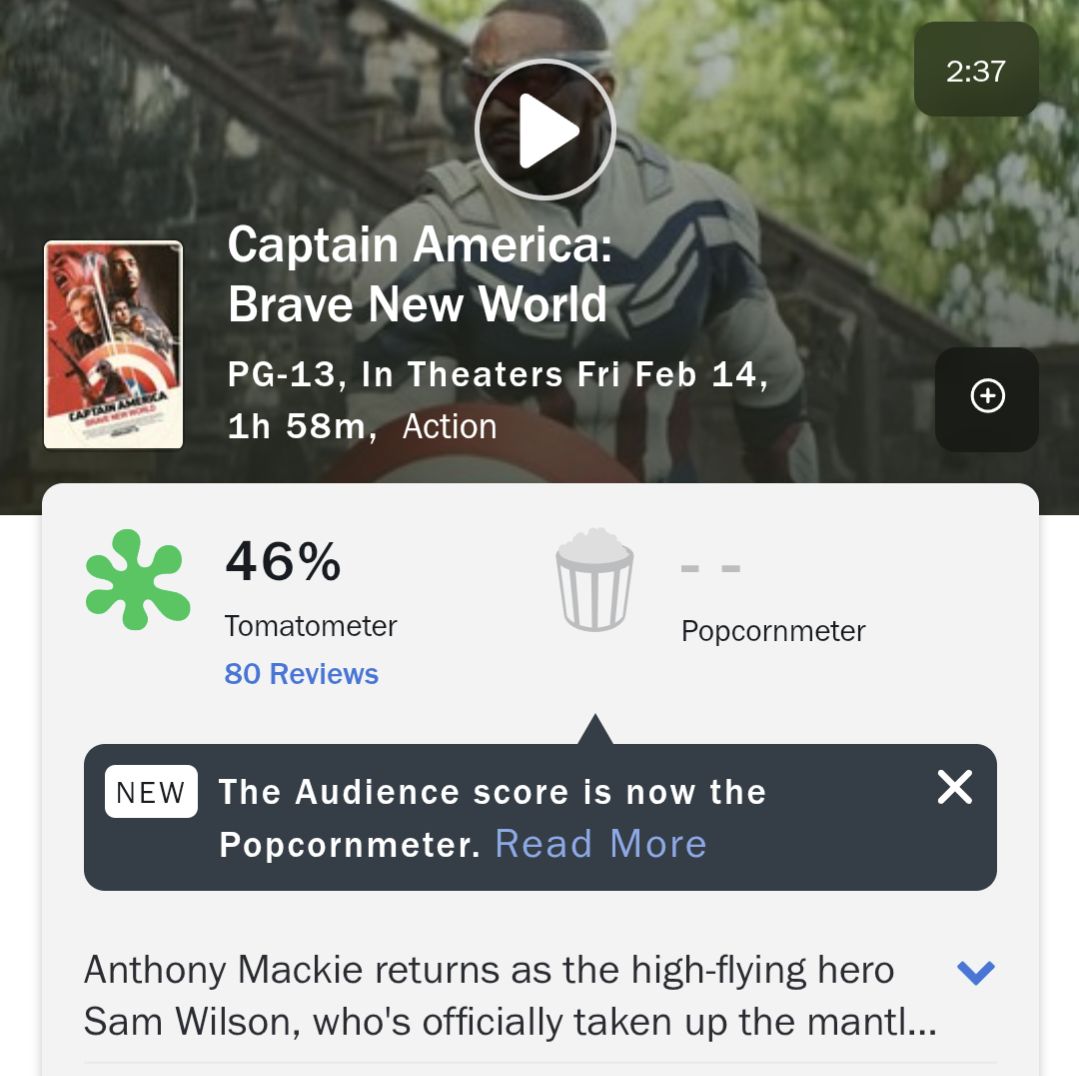 Nerd Reactor - The Rotten Tomatoes score is out for... | Facebook