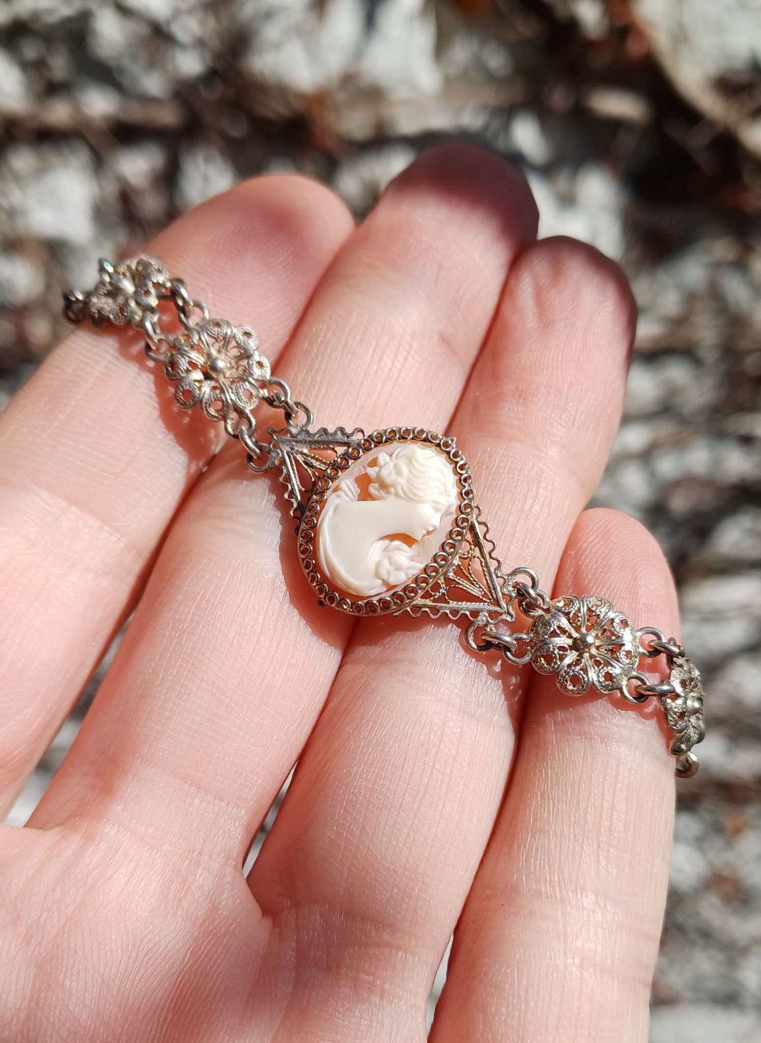 vintage cameo jewelry from italy, hand carved from seashells