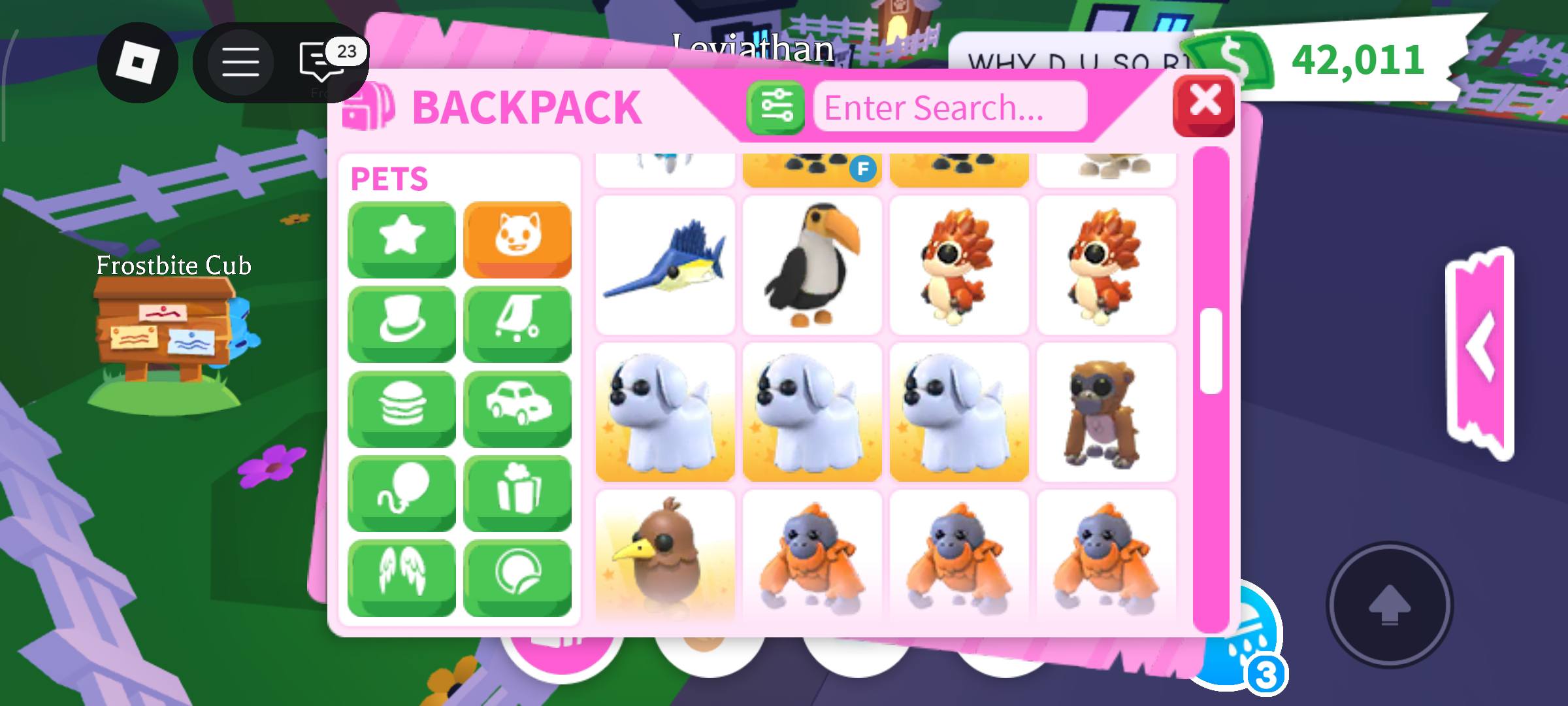 Looking for frostbite cub and ghost dog