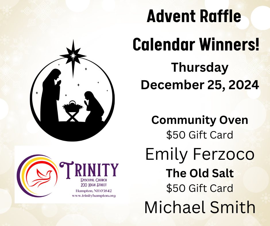 Trinity - Congratulations to the winner for the Advent Calendar Raffle ...
