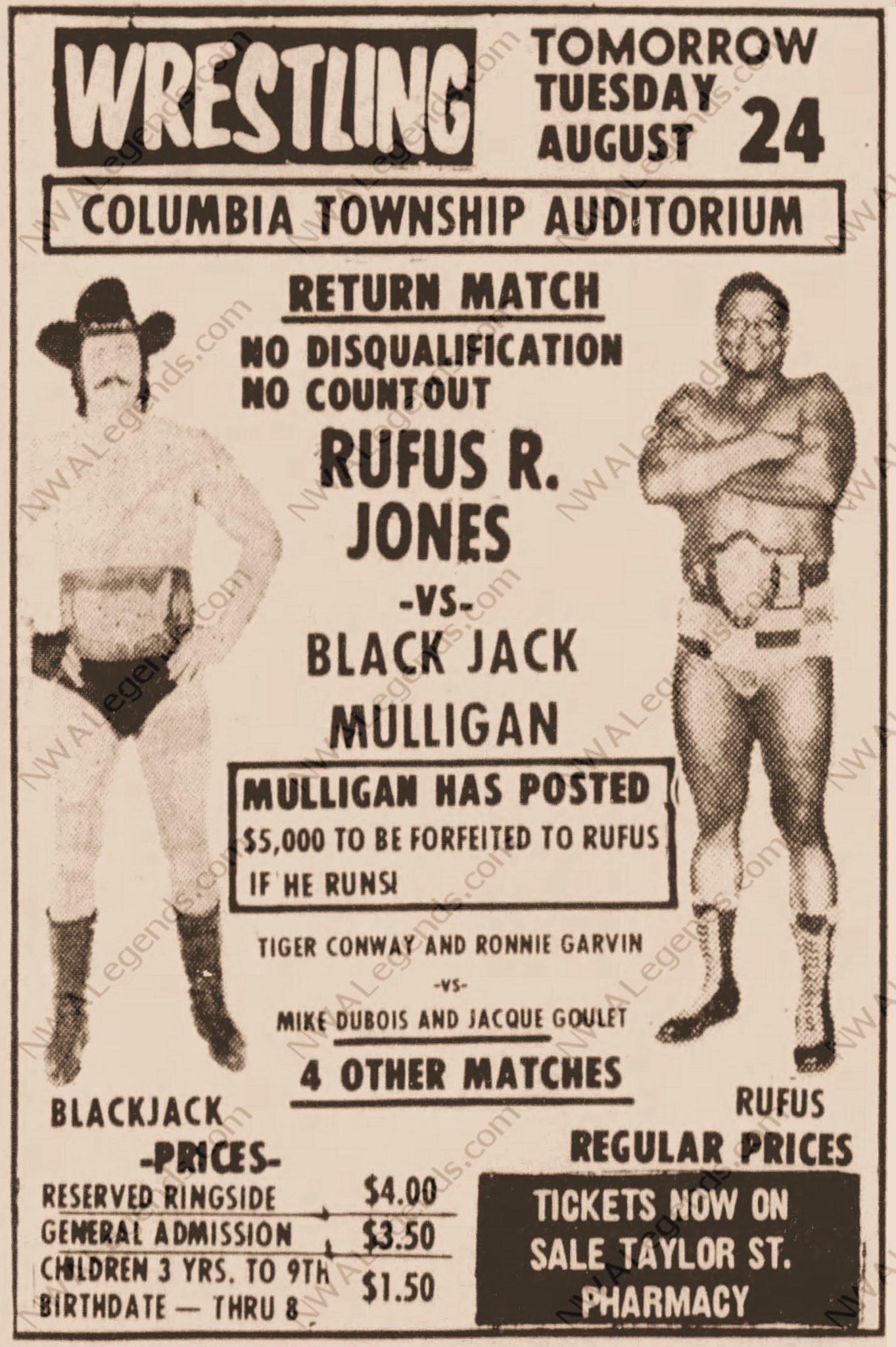 Mid-Atlantic Wrestling Legends - June 2, 1981 in Columbia, SC Up to 66% ...