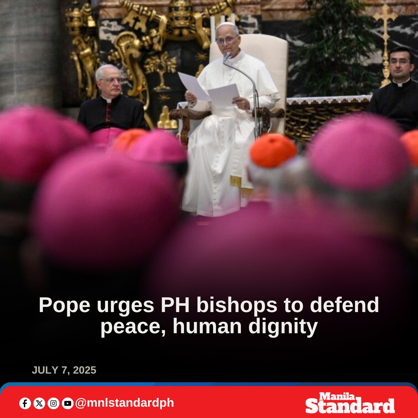 Manila - Pope Leo XIV called on Filipino bishops over the weekend to be ...