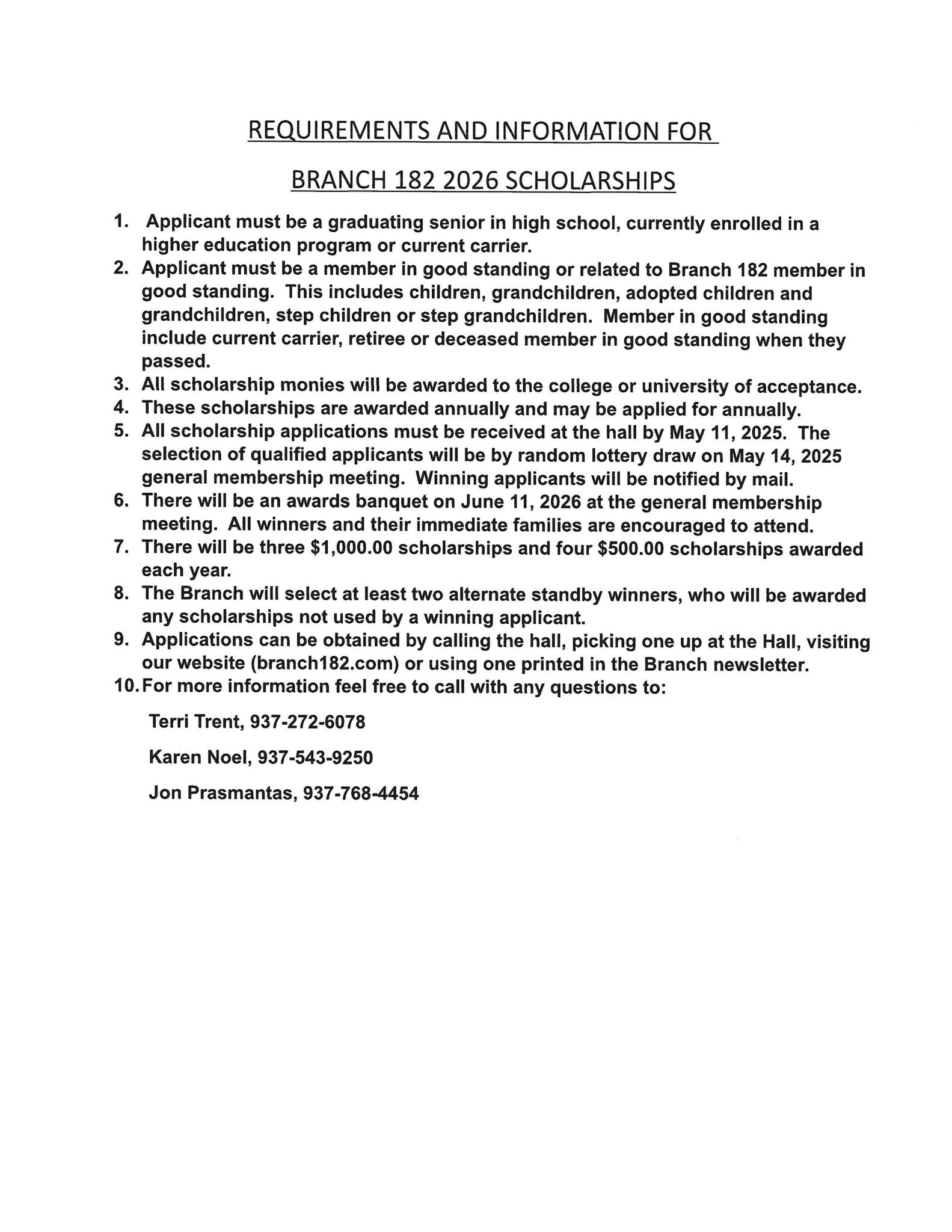 Branch 182 - The 2026 Branch 182 Scholarship Application... | Facebook