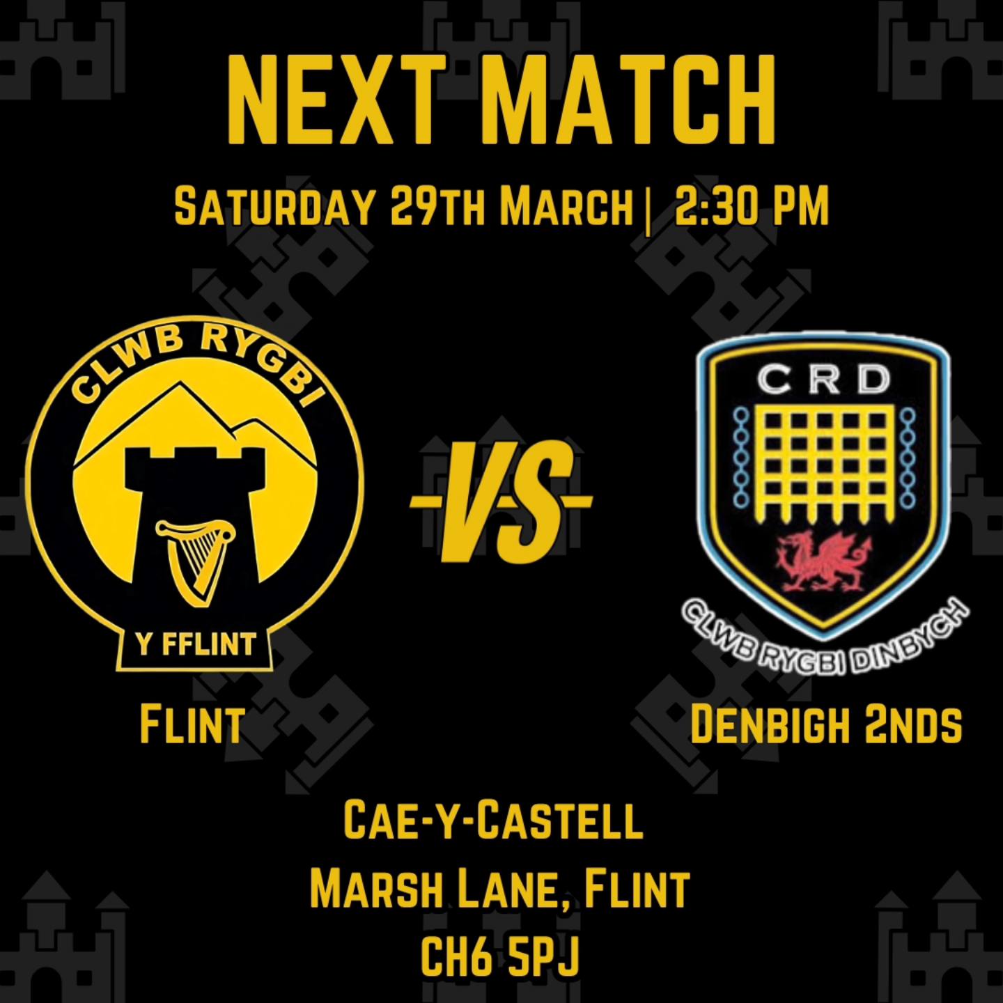 Flint - NEXT MATCH: The #Castlemen are back at Cae-y-Castell for their ...