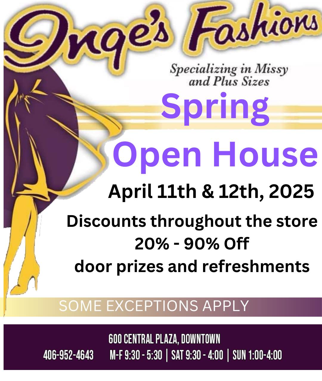 Inge’s Fashions VIPs | It’s our Spring Open House going on Right Now ...
