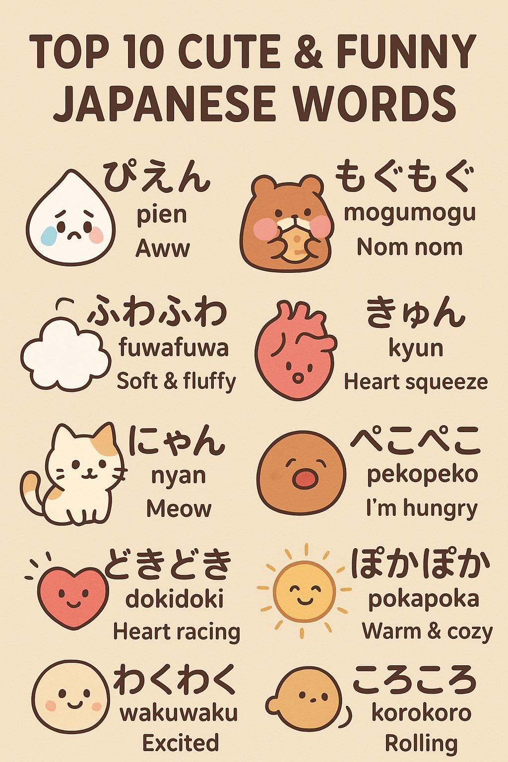 Words On Air―ことばの存在感 Top 10 Cute & Funny Japanese Words” #kawaiijapanesekids