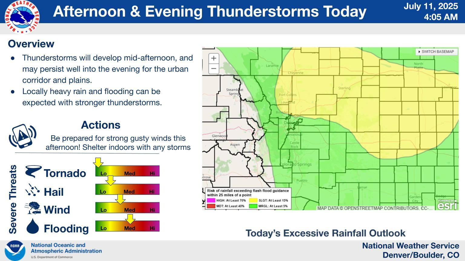 US - Scattered thunderstorms will develop mid-afternoon and persist ...