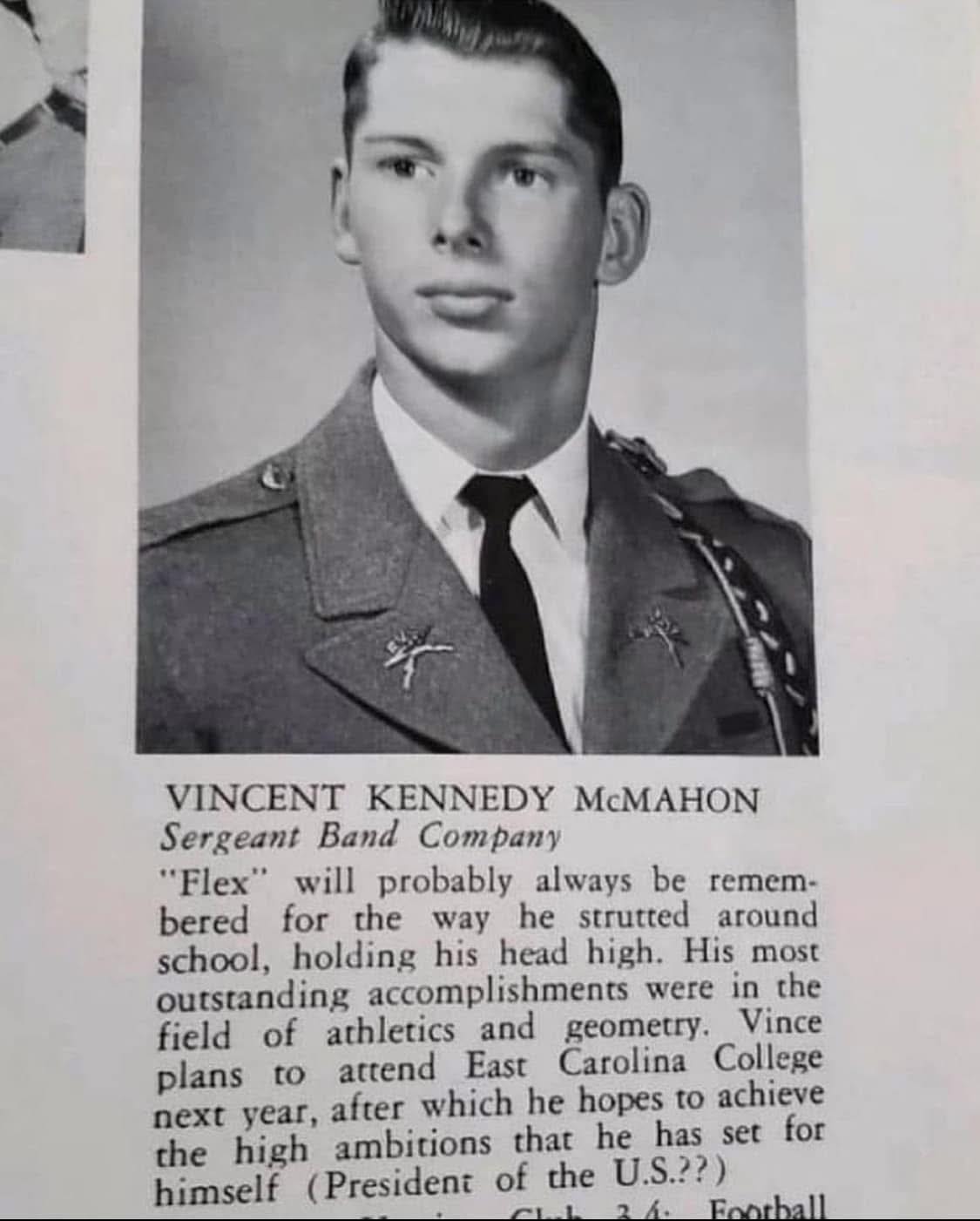 Vince McMahon’s yearbook photo has... - Pro Wrestling Is Life | Facebook
