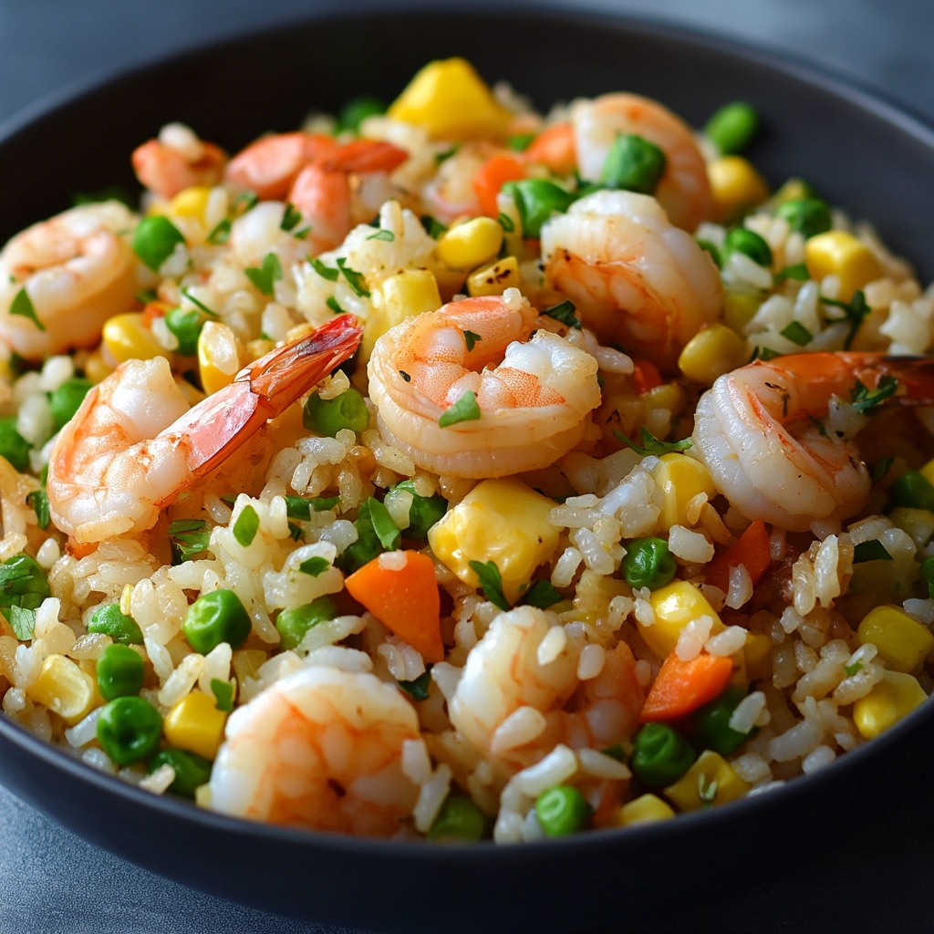 Recette - Riz frit aux crevettes et légumes Ingrédients (pour 4 ...