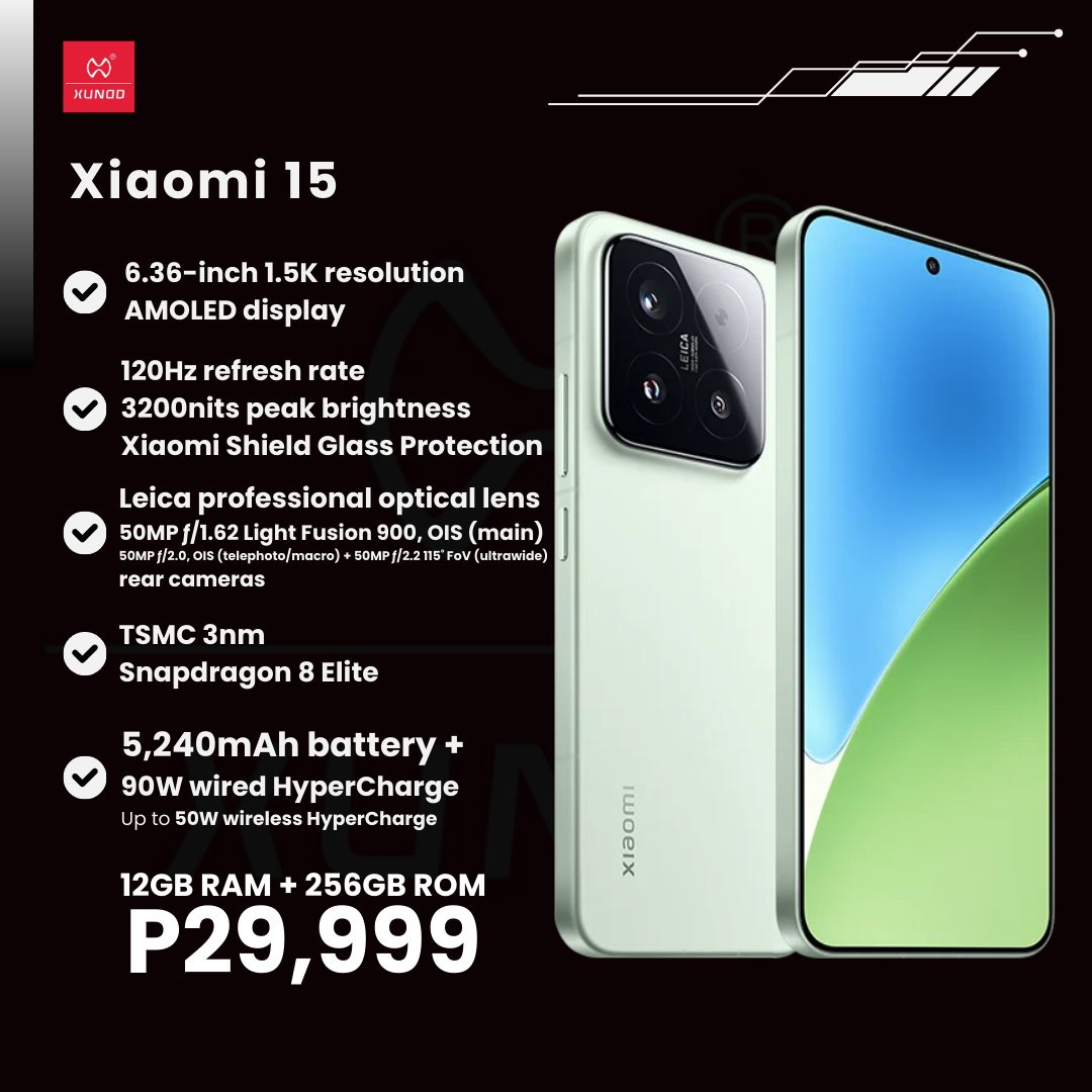 Xiaomi 15 (CN) 12GB RAM/256GB ROM - P29,999 1pc. only, color White
