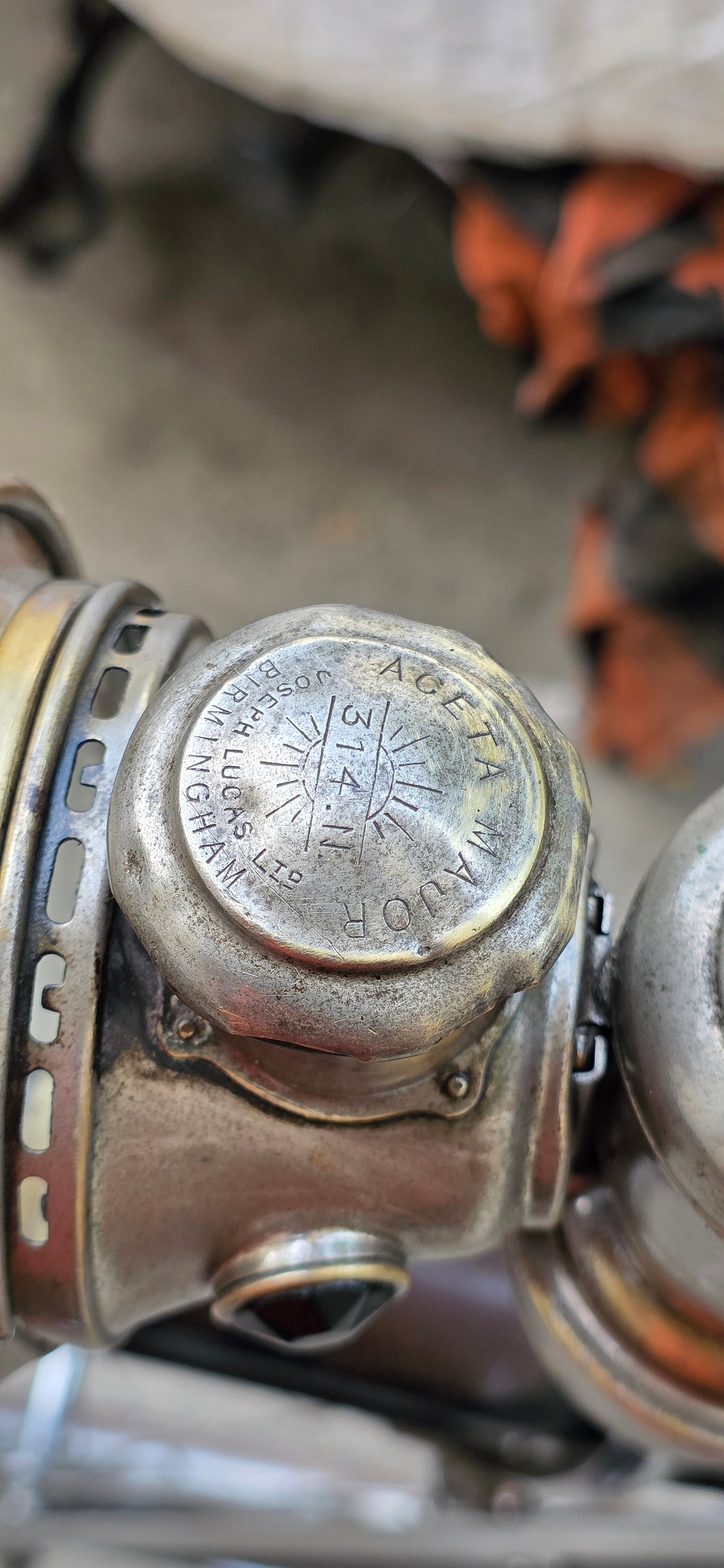 1920s Lucas Birmingham England Bicycle Carbide Lamp for Sale