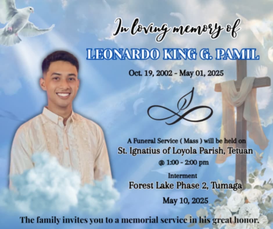 RMN - Anuncio desde na familia del defunto Leonardo King G. Pamil ...