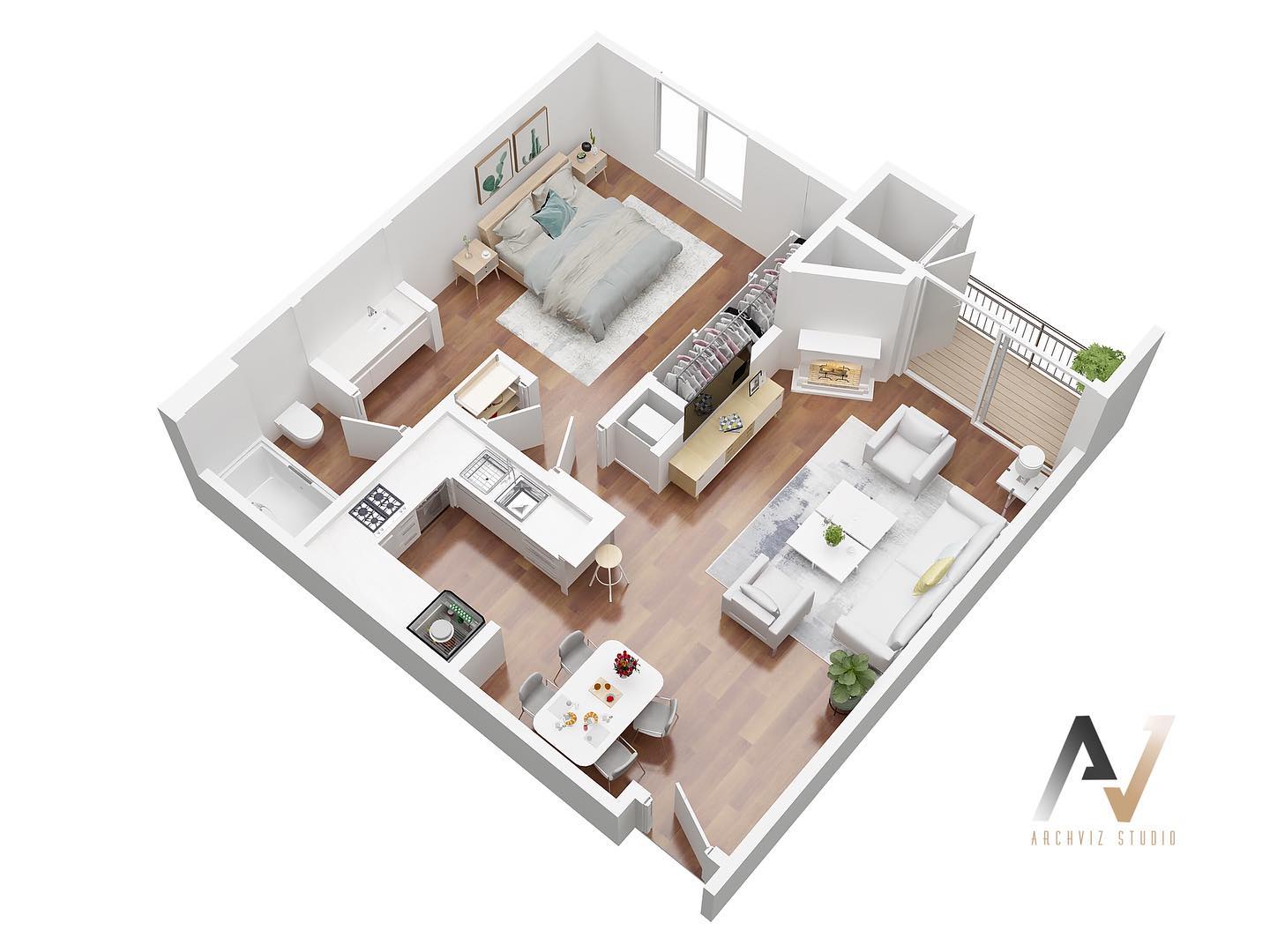 Archvizstudio3D - The 3D floor plan - 2D floor plan in... | Facebook