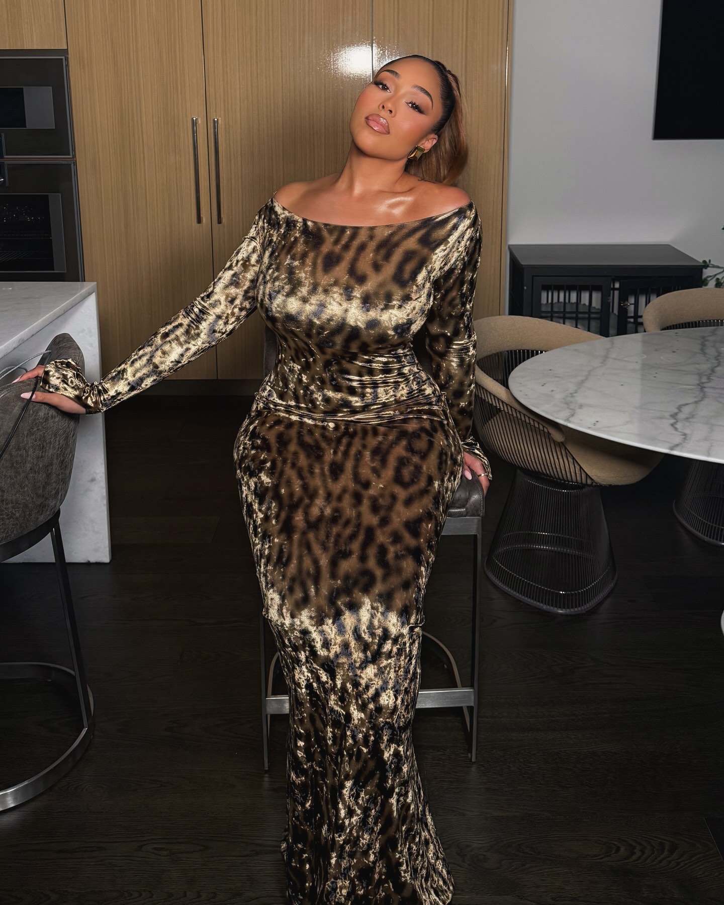 jordyn woods brown dress Men - Barefoot Oxford - Zero Drop meaning you may want Size:6 Wide ALAIA Asymmetric matte-jersey midi
