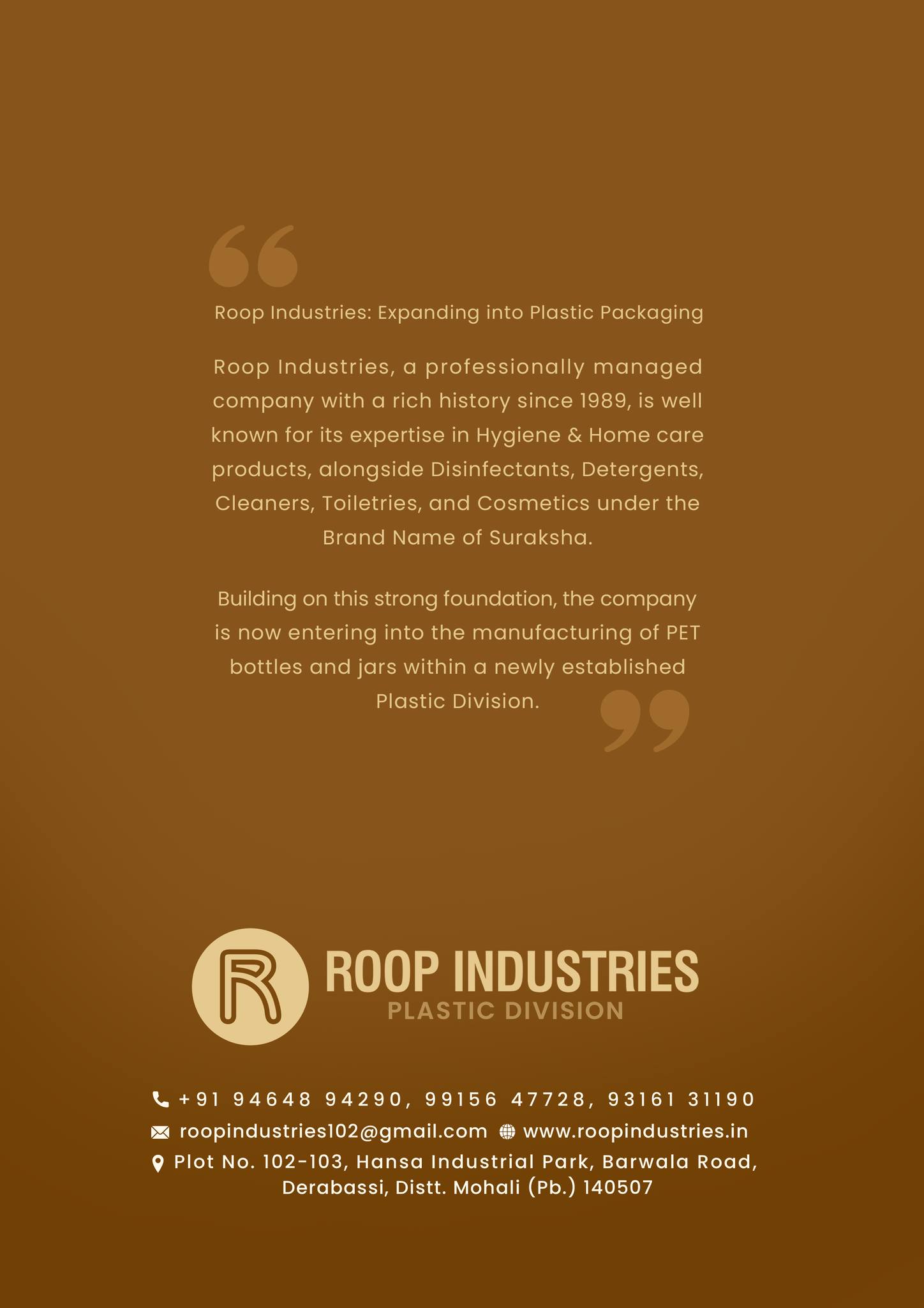 Roop Industries | Dera Bassi