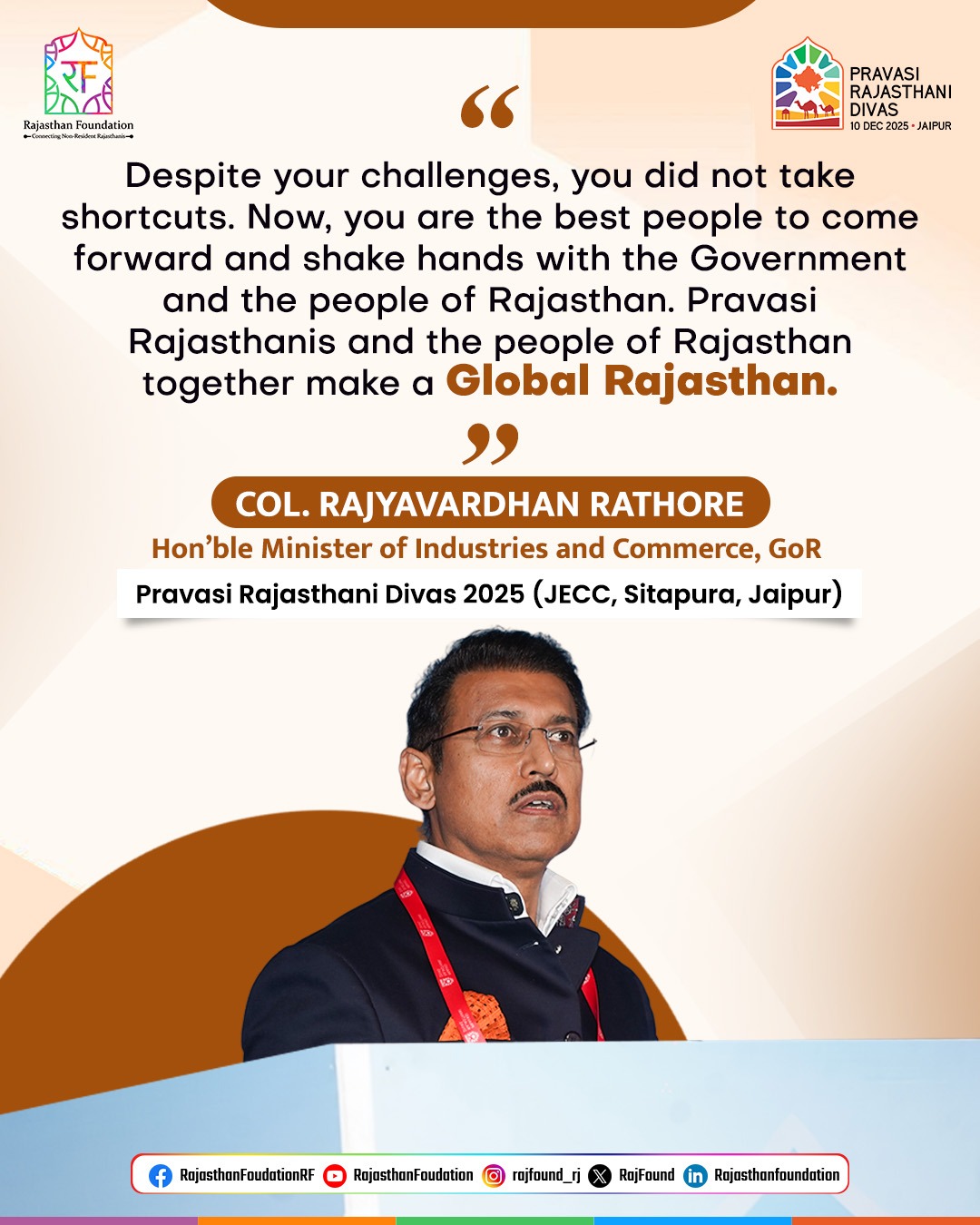 Rajasthan - Addressing the NRRs at Pravasi Rajasthani Divas 2025, Hon ...