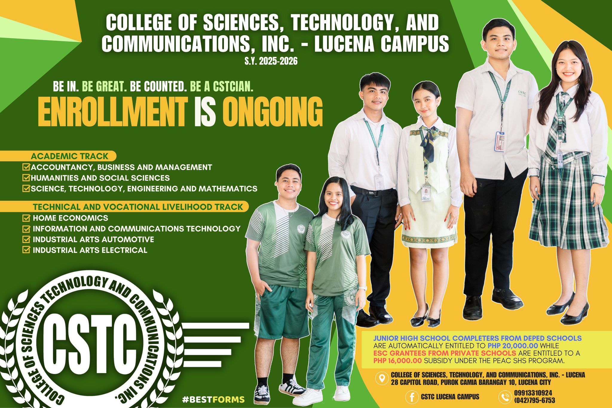 CSTC - LOOK | EARLY REGISTRATION FOR S.Y. 2025-2026 Calling the ...