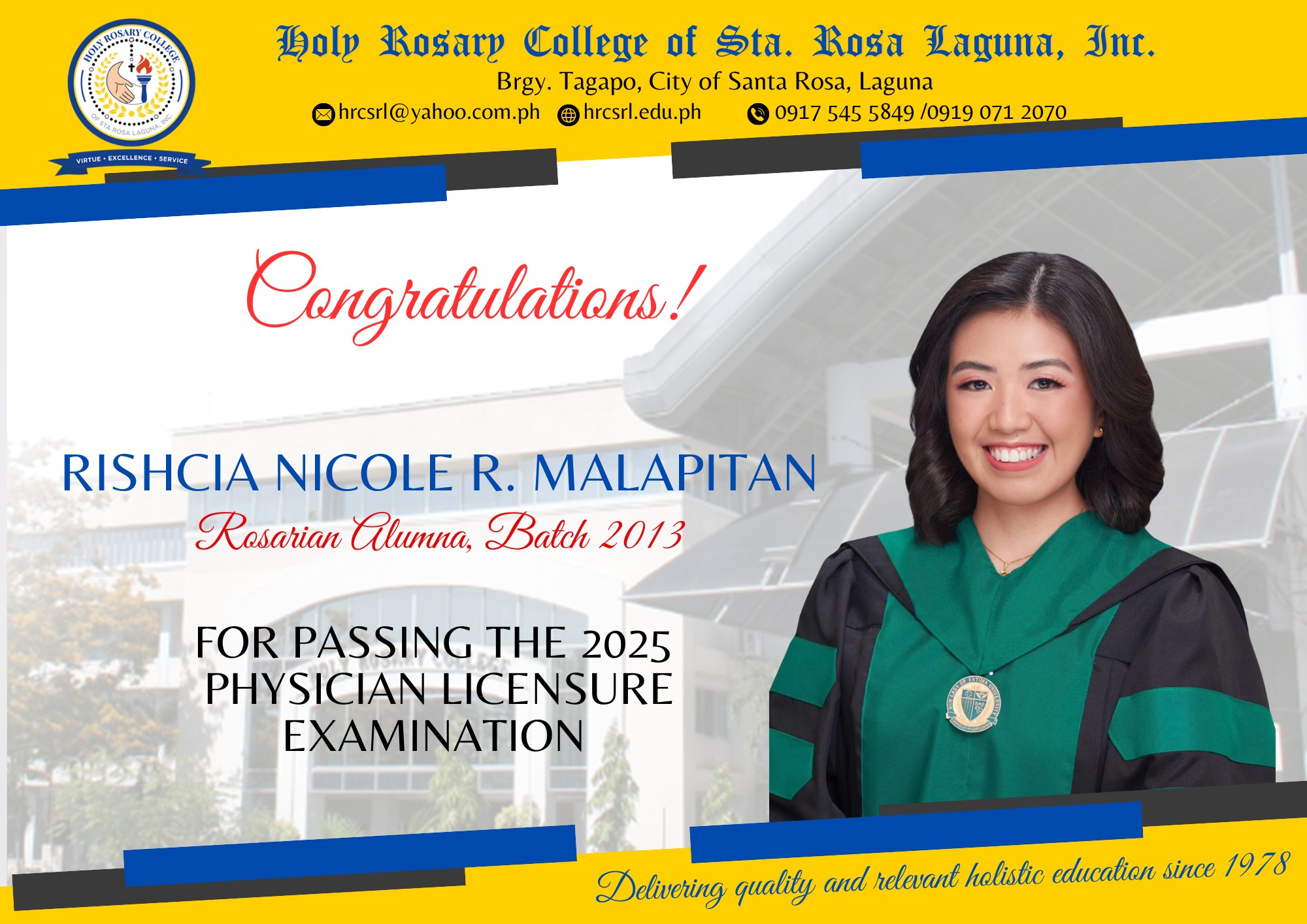 Congratulations... - Holy Rosary College of Santa Rosa, Laguna | Facebook