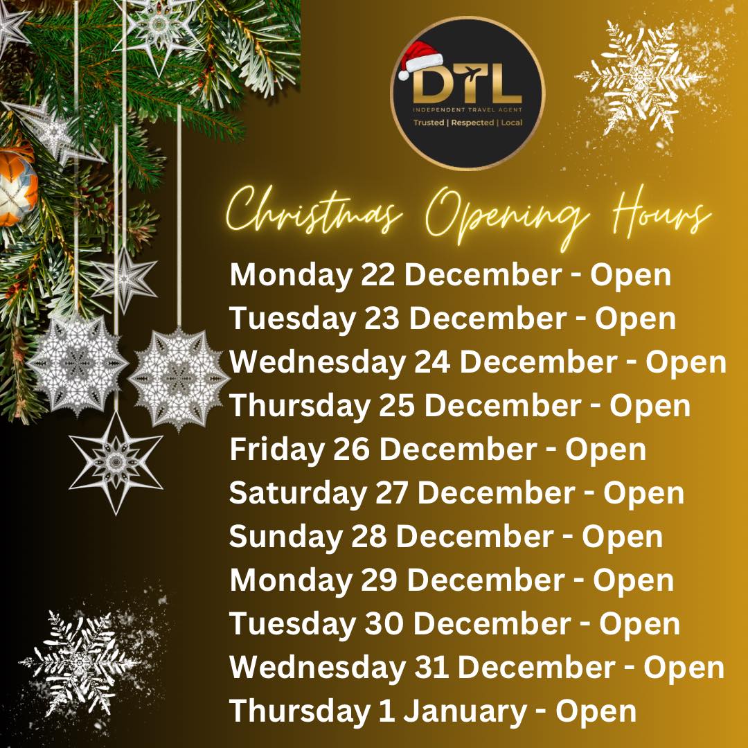 DTL Travel - 🎄 DTL Travel Christmas Opening Hours 🎄 ⏰... | Facebook